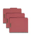 100% Recycled Value Pressboard Classification Folders, 2 Dividers, 2 inch Expansion, 2/5-Cut Tab, 2 Fasteners, Red Color, Letter Size, Set of 10, 30086486211872