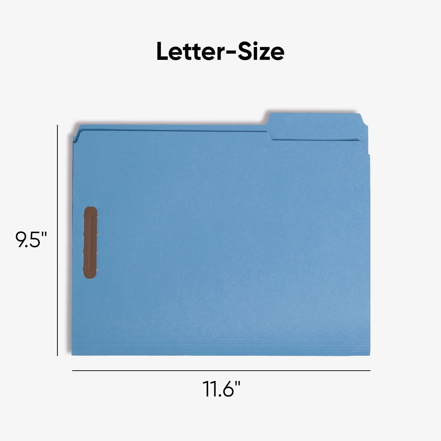 Reinforced Tab Fastener File Folders, 1/3-Cut Tab, 2 Fasteners, Blue Color, Letter Size, Set of 50, 086486120401