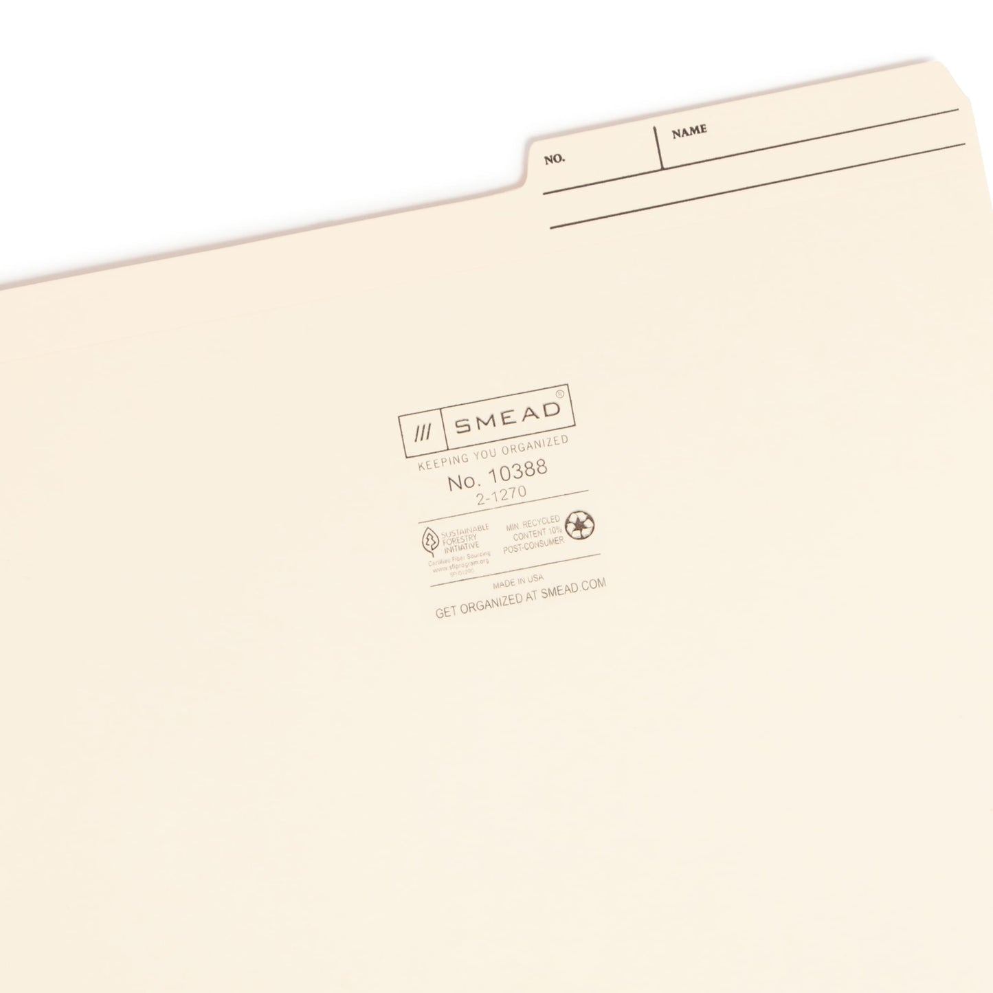 Reinforced Printed Tab File Folders, Manila Color, Letter Size, Set of 100, 086486103886