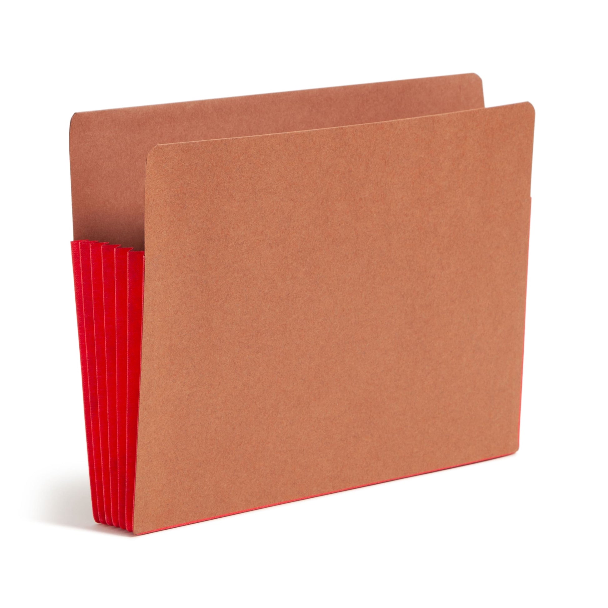 Reinforced End Tab File Pockets, Straight-Cut Tab, 5-1/4 inch Expansion, Red Color, Extra Wide Letter Size, Set of 10, 30086486736962