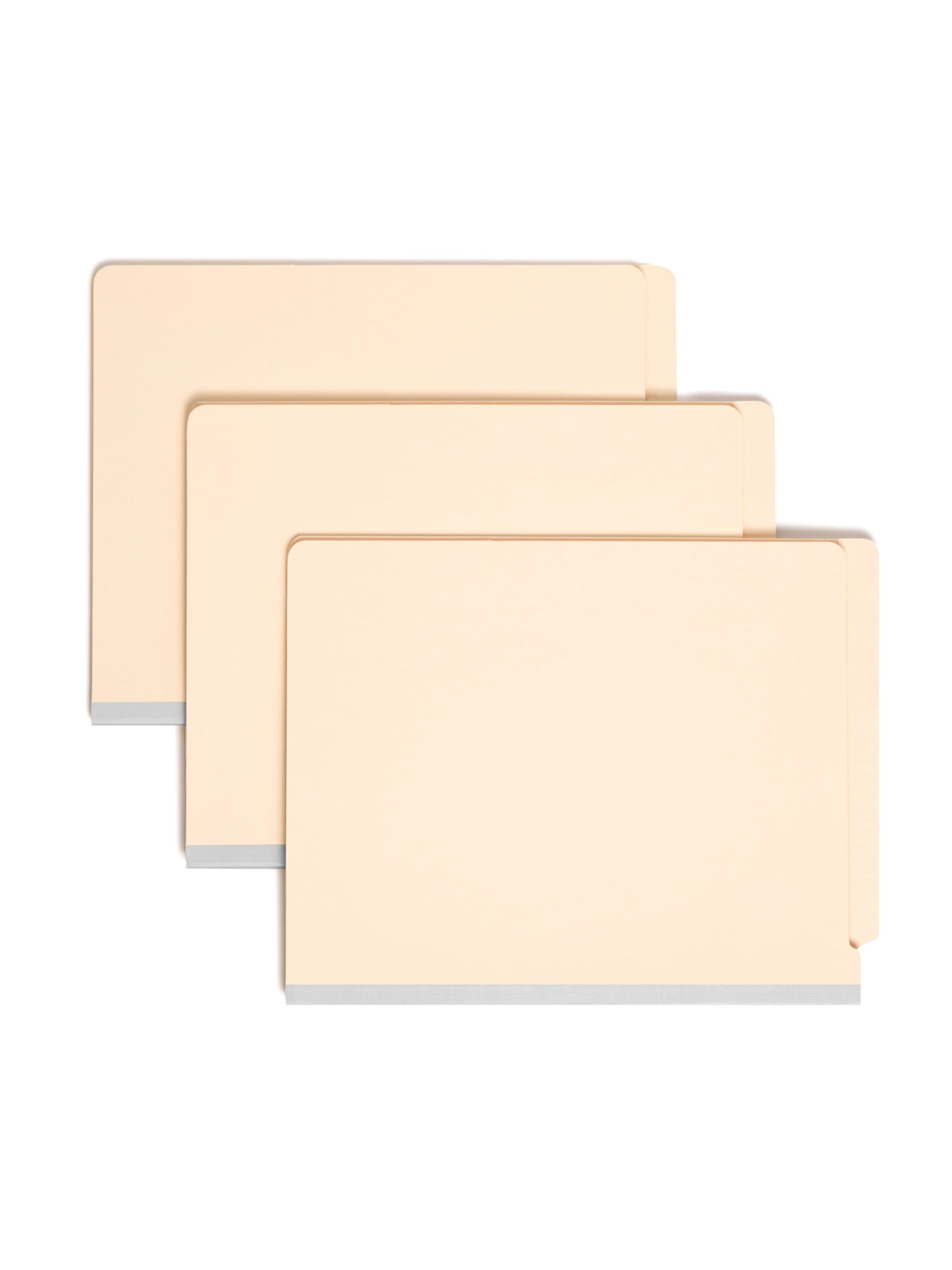 End Tab Classification File Folders, Straight-Cut Tab, 2 inch Expansion, 2 Dividers, Manila Color, Letter Size, Set of 10, 30086486268357
