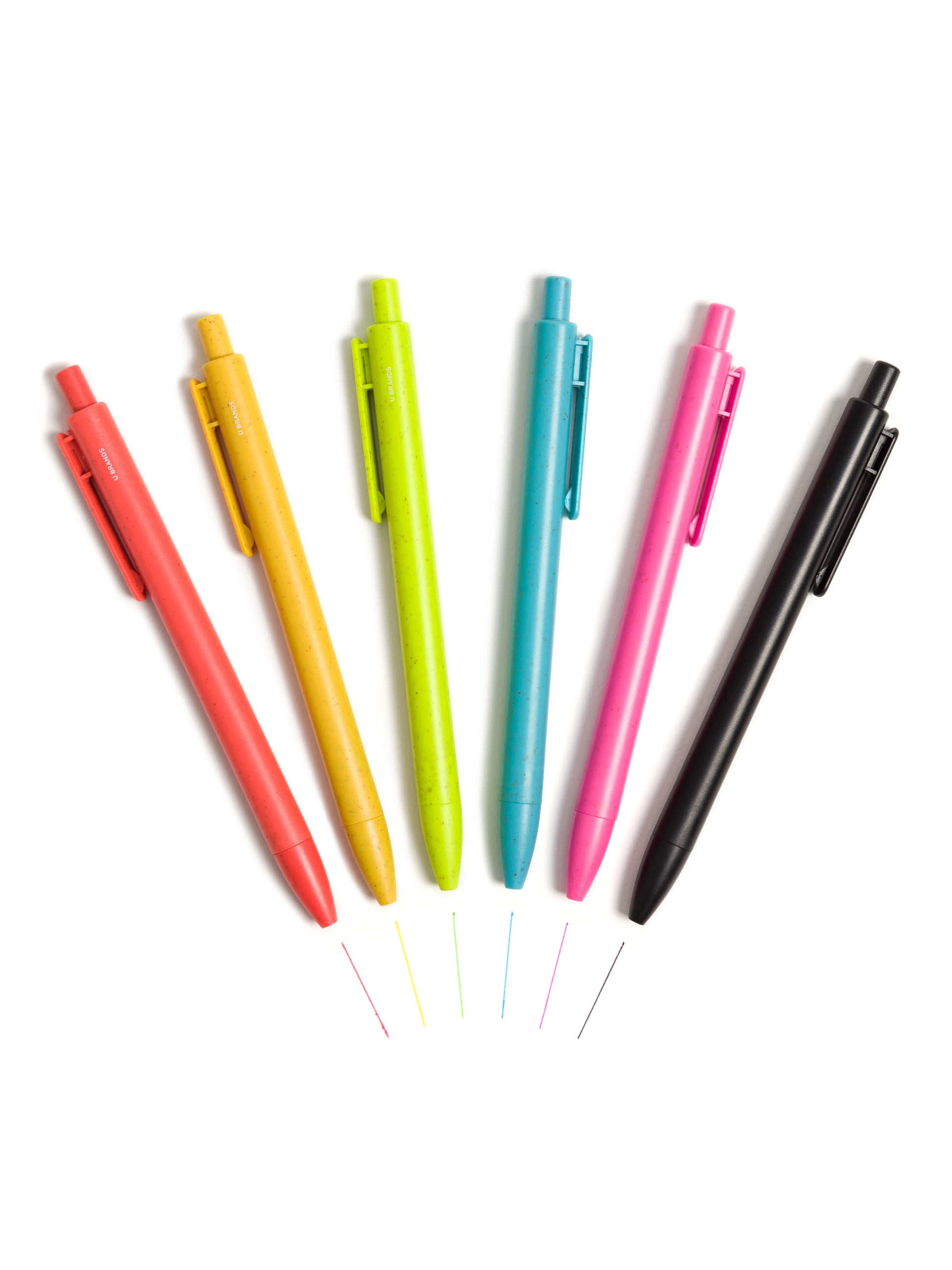 U-Eco Ballpoint Pens - Colored Ink, U-Eco, Assorted Colors, Assorted Colors, Set of 12, 843463149356