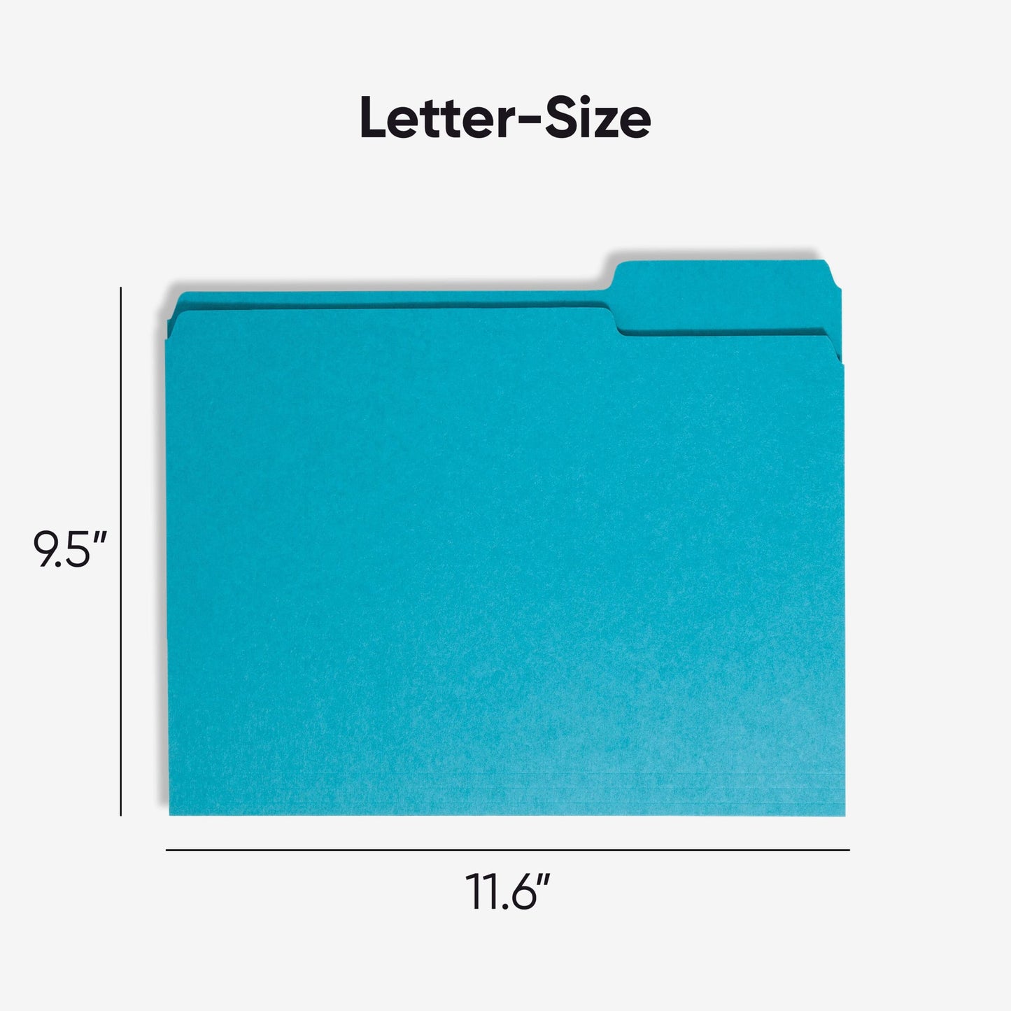 Standard File Folders, 1/3-Cut Tab, Teal Color, Letter Size, Set of 100, 086486131438
