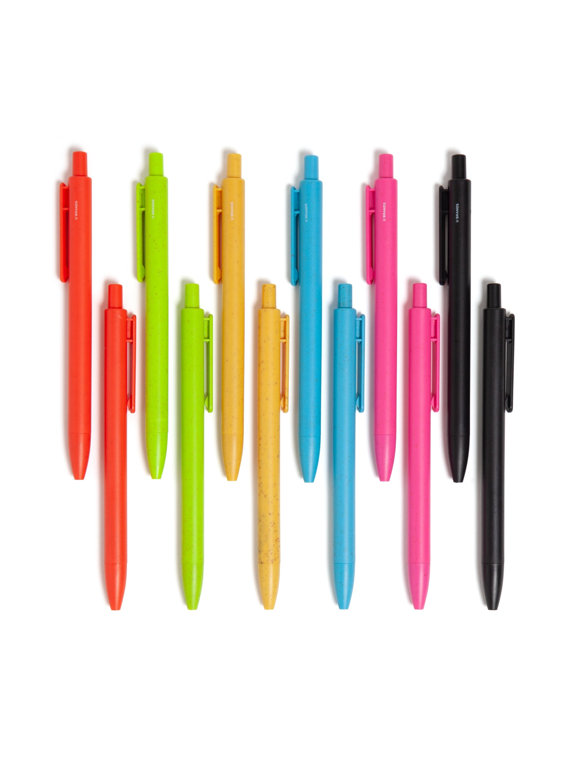 U-Eco Ballpoint Pens - Colored Ink, U-Eco, Assorted Colors, Assorted Colors, Set of 12, 843463149356