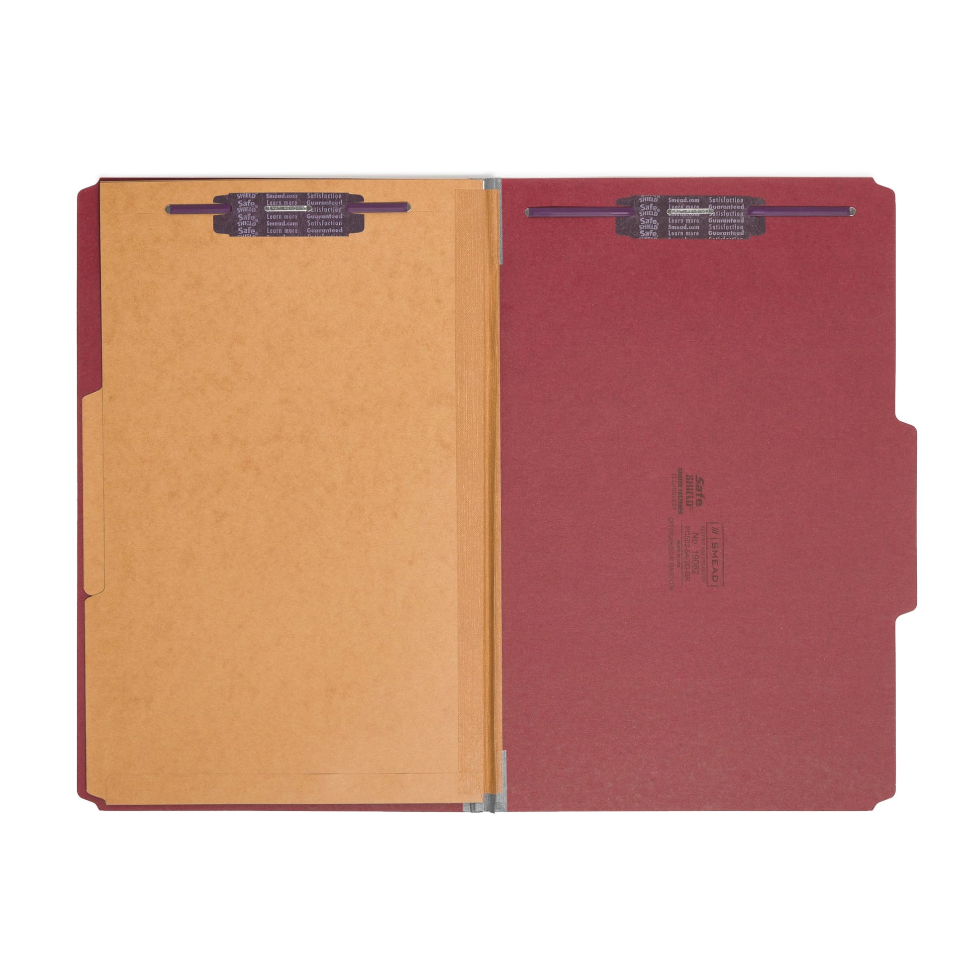 SafeSHIELD® Pressboard Classification File Folders with Pocket Dividers, Bright Red Color, Legal Size, Set of 10, 30086486190825