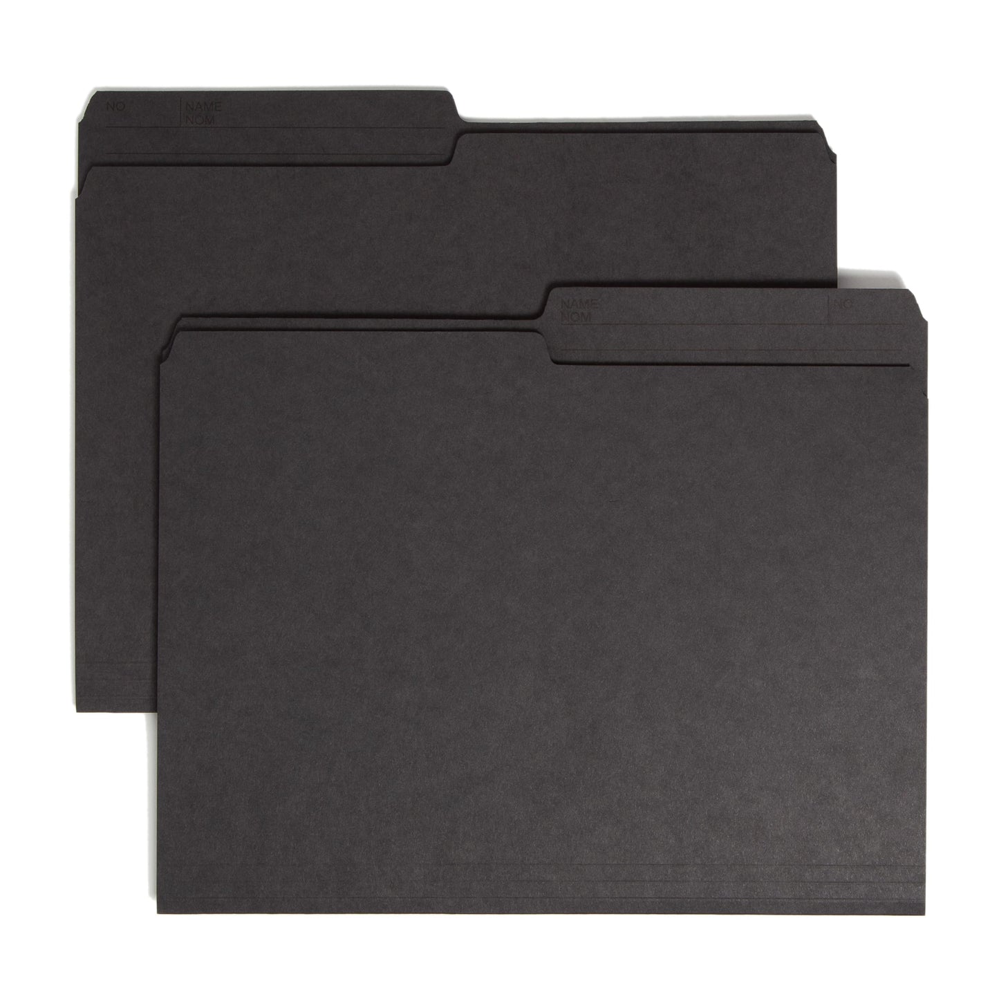 Reversible Printed Tab File Folders, 1/2-Cut Tab, Black Color, Letter Size, Set of 100, 086486103640