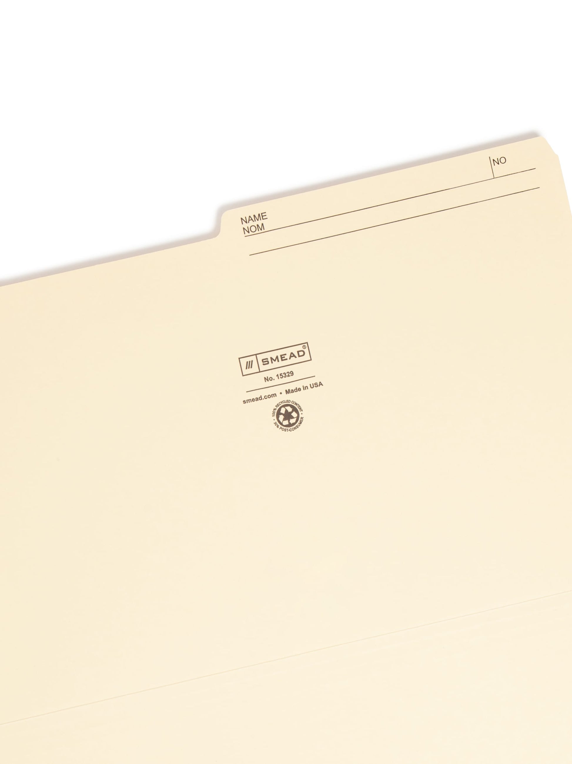 100% Recycled Reversible Printed Tab File Folders, Manila Color, Legal Size, 086486153294