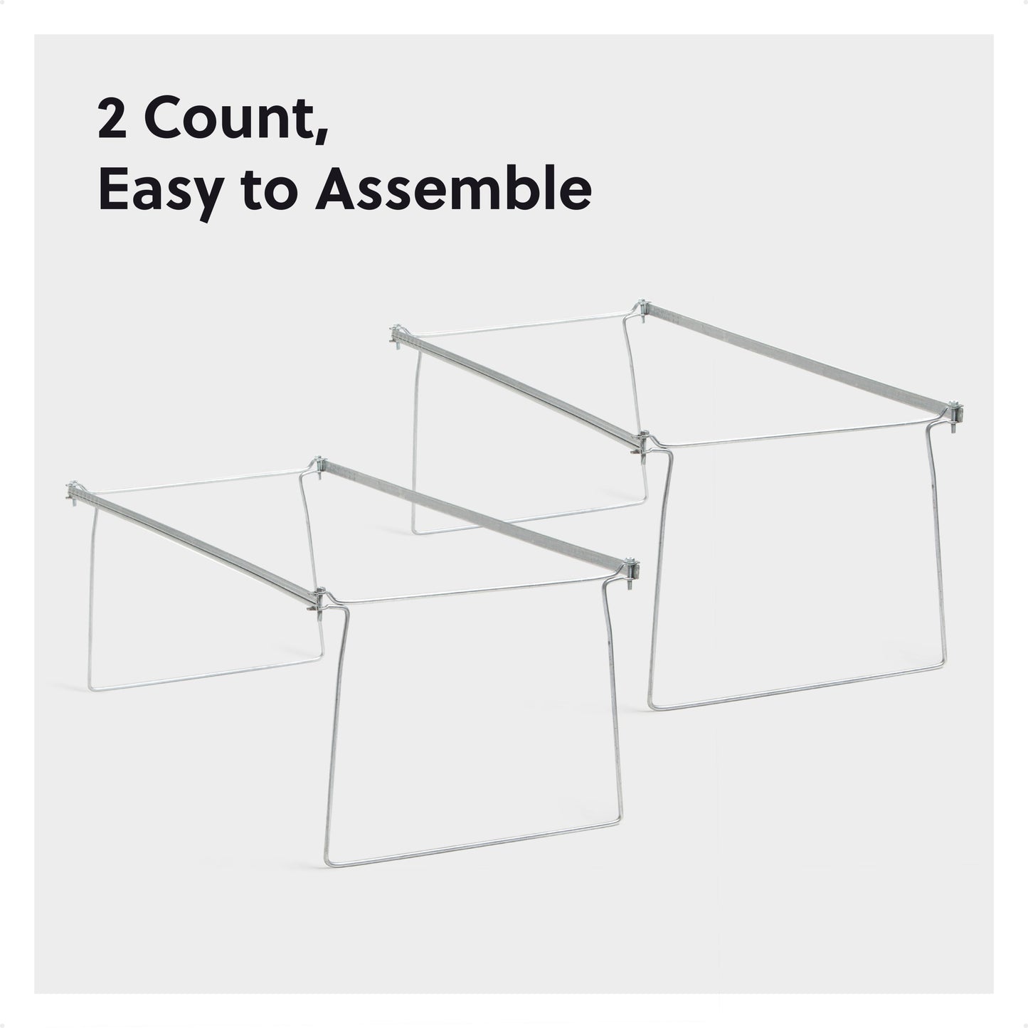 Hanging File Folder Frame, Gray Color, Letter Size, Set of 2, 30086486648708