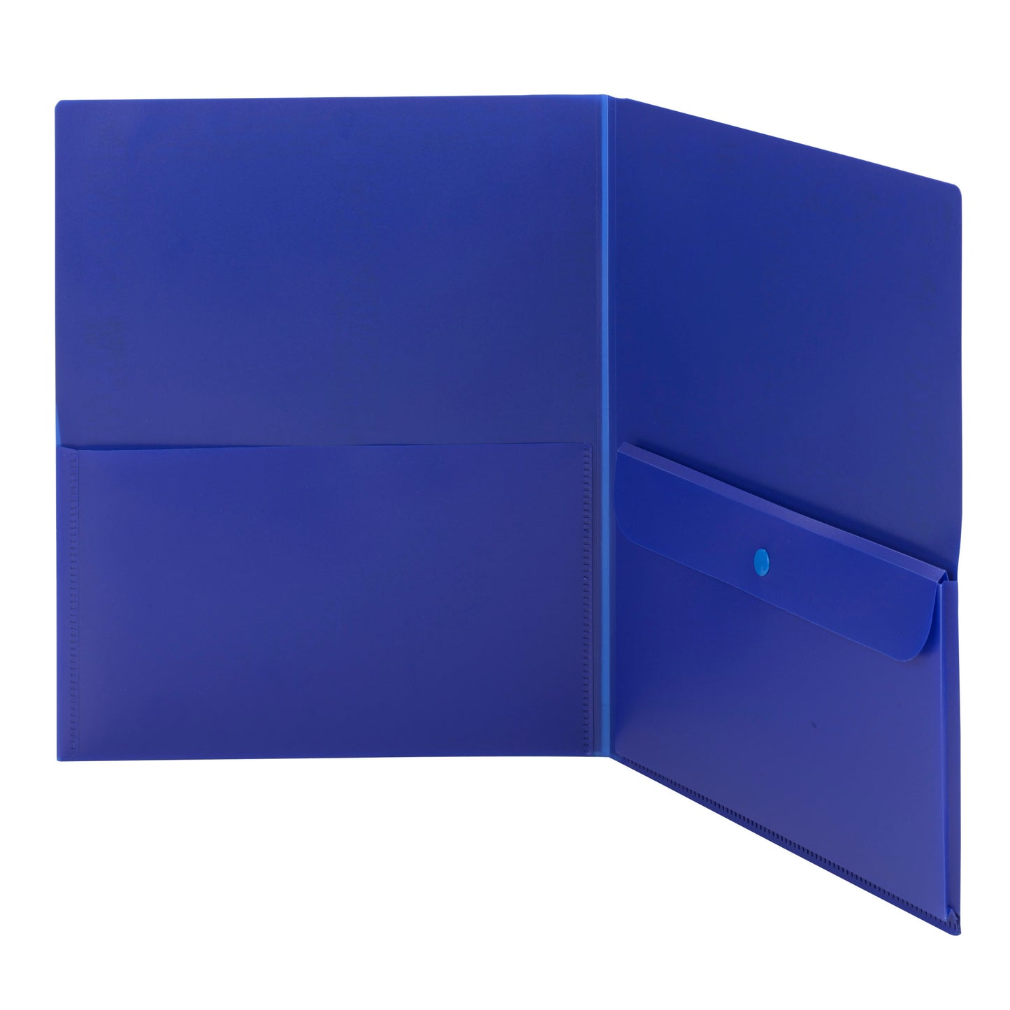 Poly Two-Pocket Folders with Security Pocket, Dark Blue Color, Letter Size, Set of 5, 086486877015