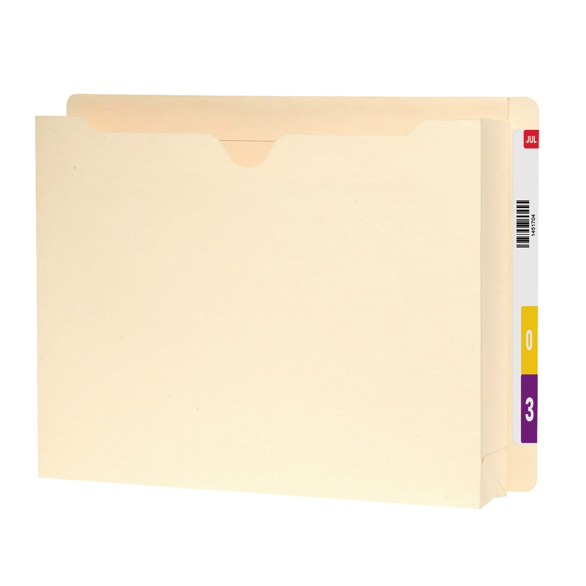 Expanding End Tab File Jackets, Straight-Cut Tab, 2 inch Expansion, Manila Color, Letter Size, Set of 25, 086486769105