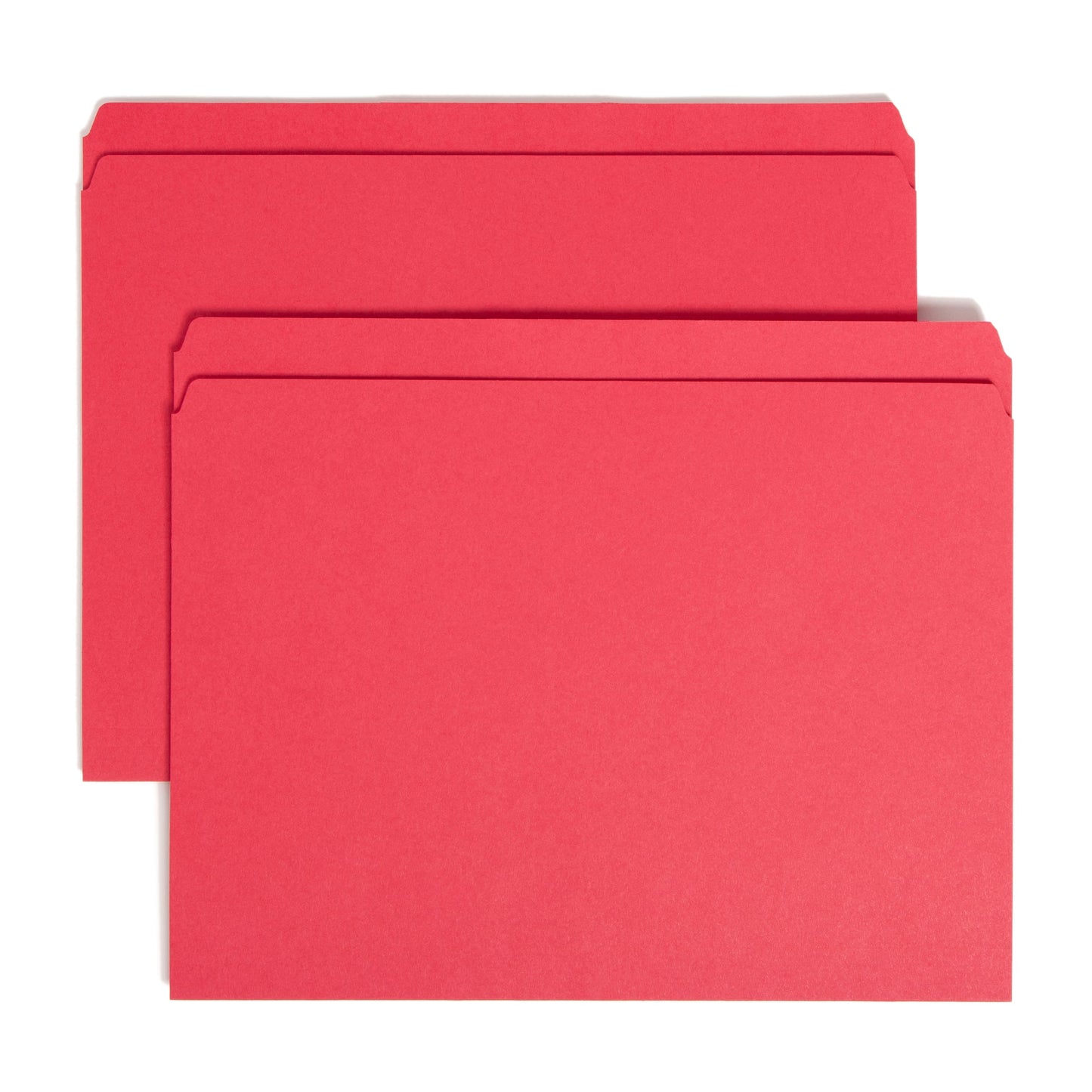 Standard File Folders, Straight-Cut Tab, Red Color, Letter Size, Set of 100, 086486109437