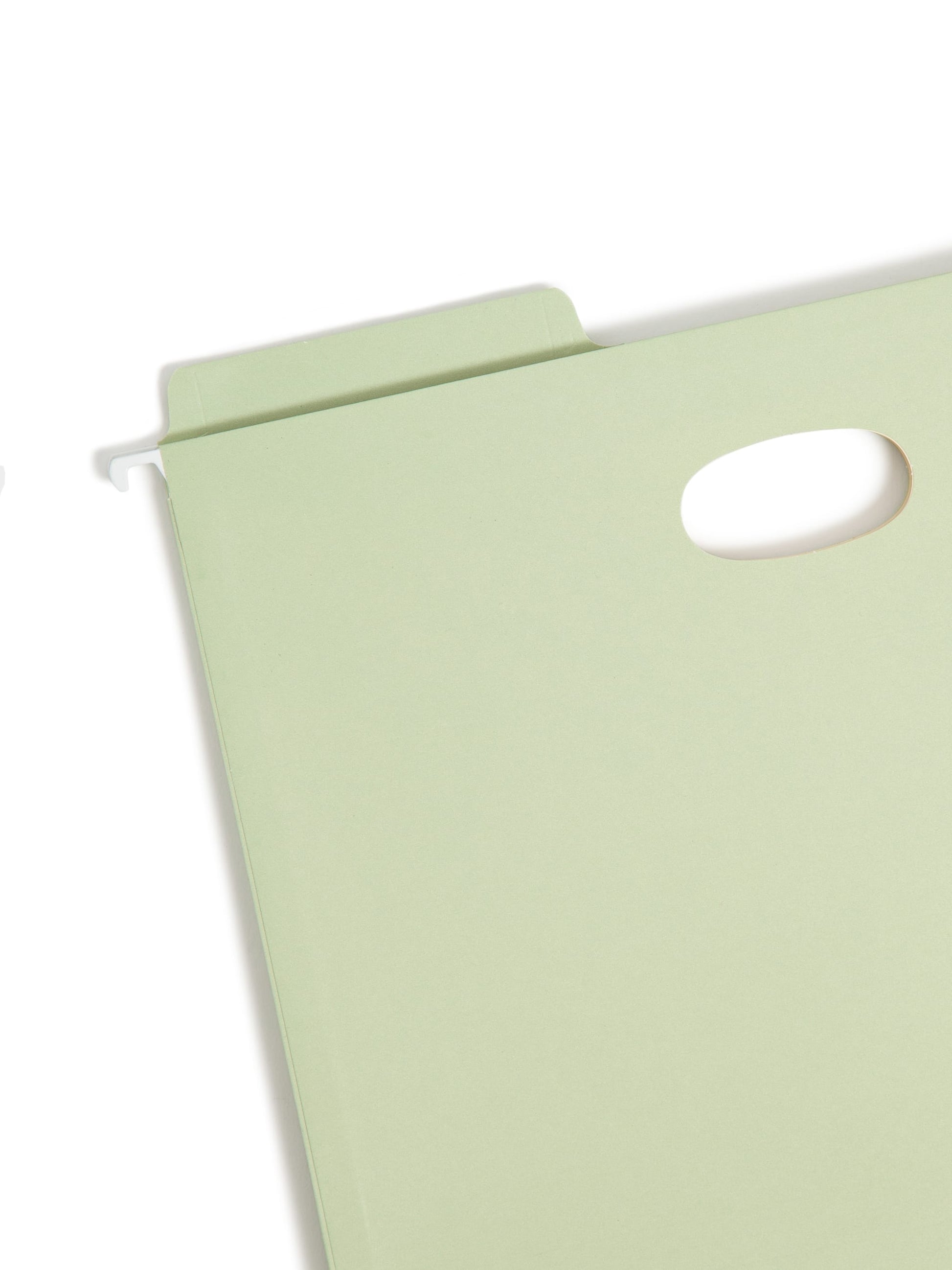 FasTab® Extra Capacity Hanging File Folders, 1/3-Cut Tab, Moss Green Color, Letter Size, Set of 9, 086486642224
