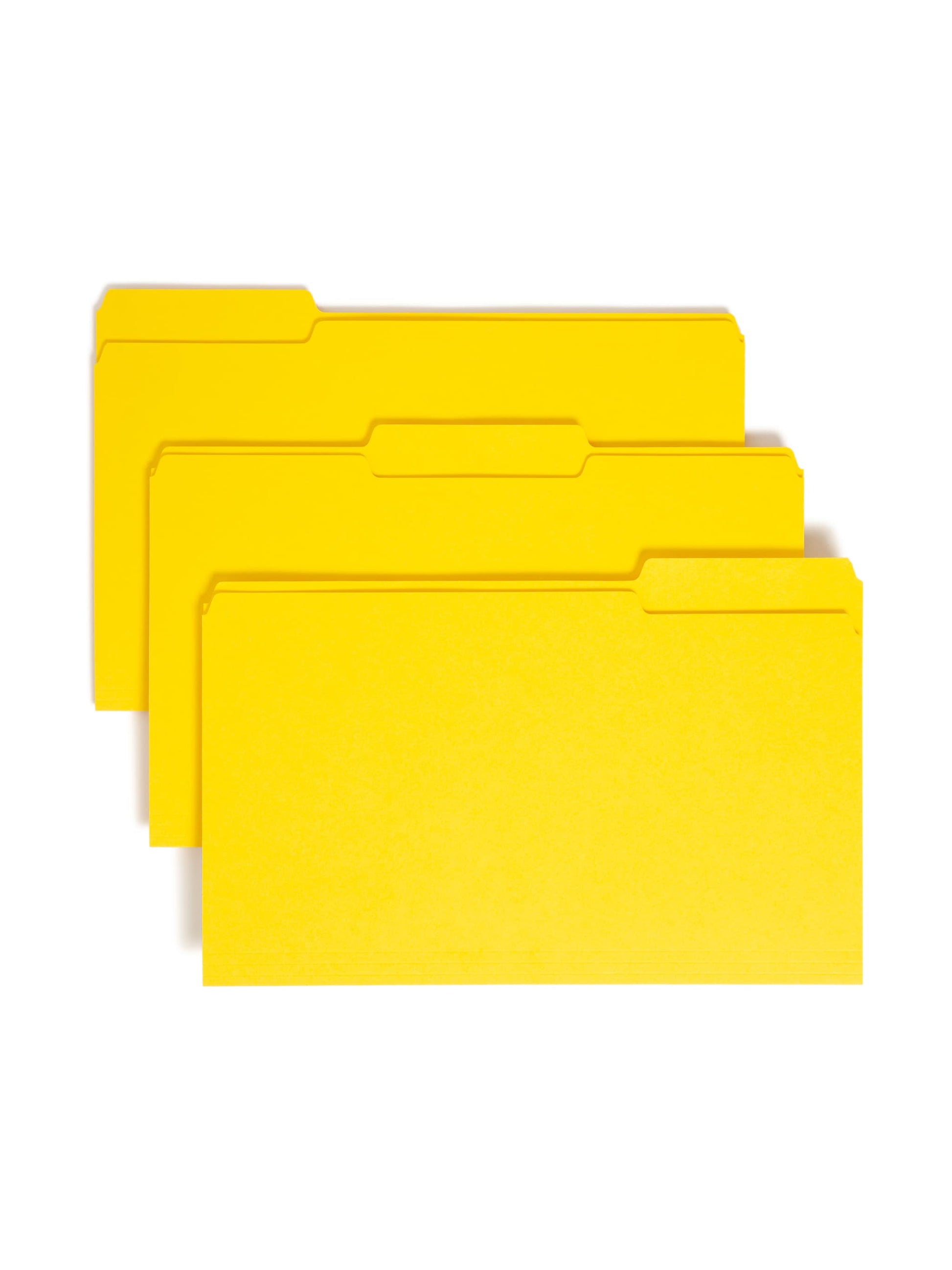 Standard File Folders, 1/3-Cut Tab, Yellow Color, Legal Size, Set of 100, 086486179430