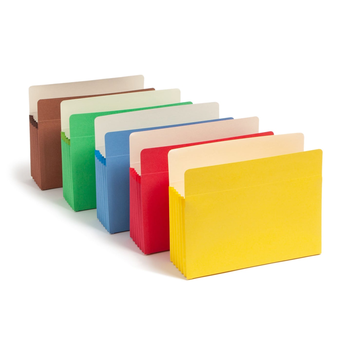 File Pockets, 5-1/4 inch Expansion, Straight-Cut Tab, Assorted Colors Color, Letter Size, Set of 5, 086486738361