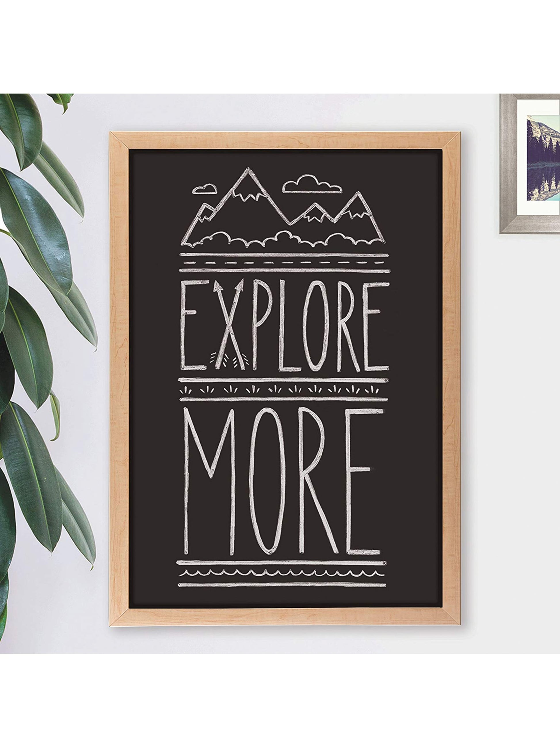MDF Frame Magnetic Chalkboard, Birch, Black, 2" x 1", 2' or smaller, Black, 2" X 1" Size, Set of 1, 812296023102