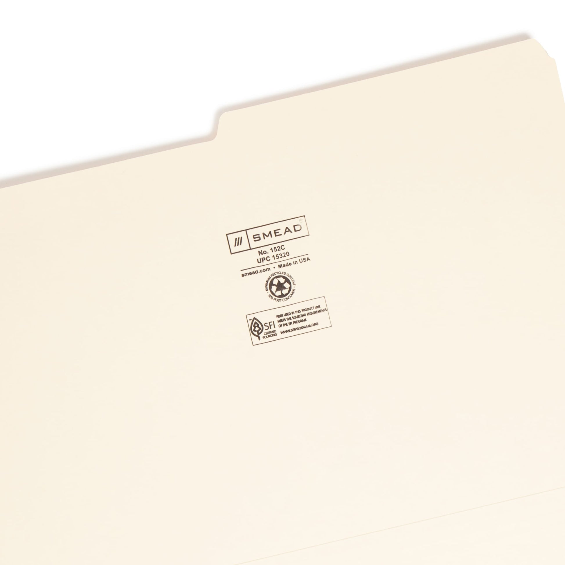 Standard File Folders, 1/2-Cut Tab, Manila Color, Legal Size, Set of 100, 086486153201