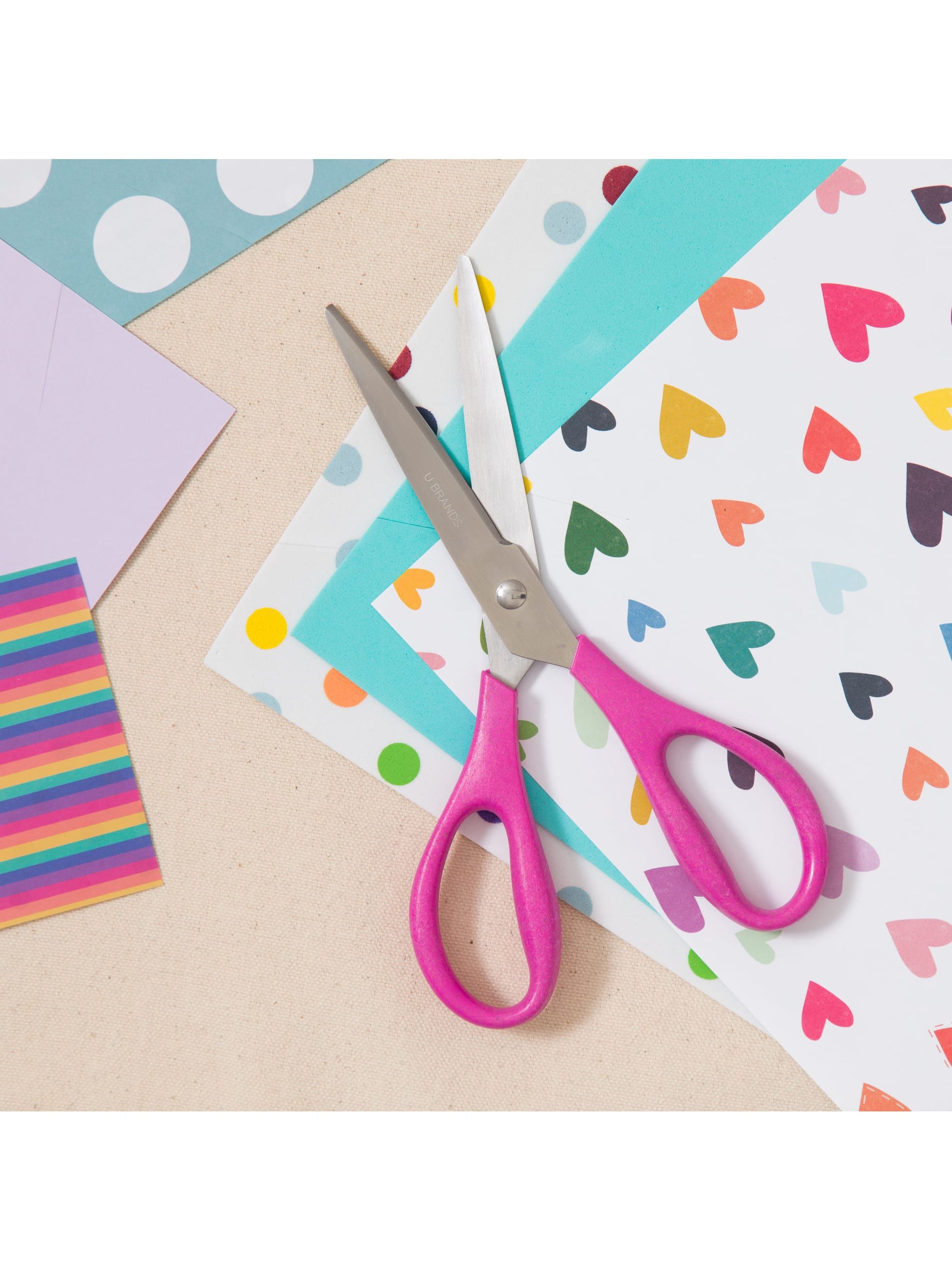 U-Eco Scissors, U-Eco, Assorted Colors, 8", Assorted Colors, 8" Size, Set of 3, 843463166070