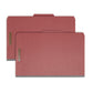 Pressboard Classification File Folders, 1 Divider, 2 inch Expansion, Red Color, Legal Size, Set of 10, 30086486187238