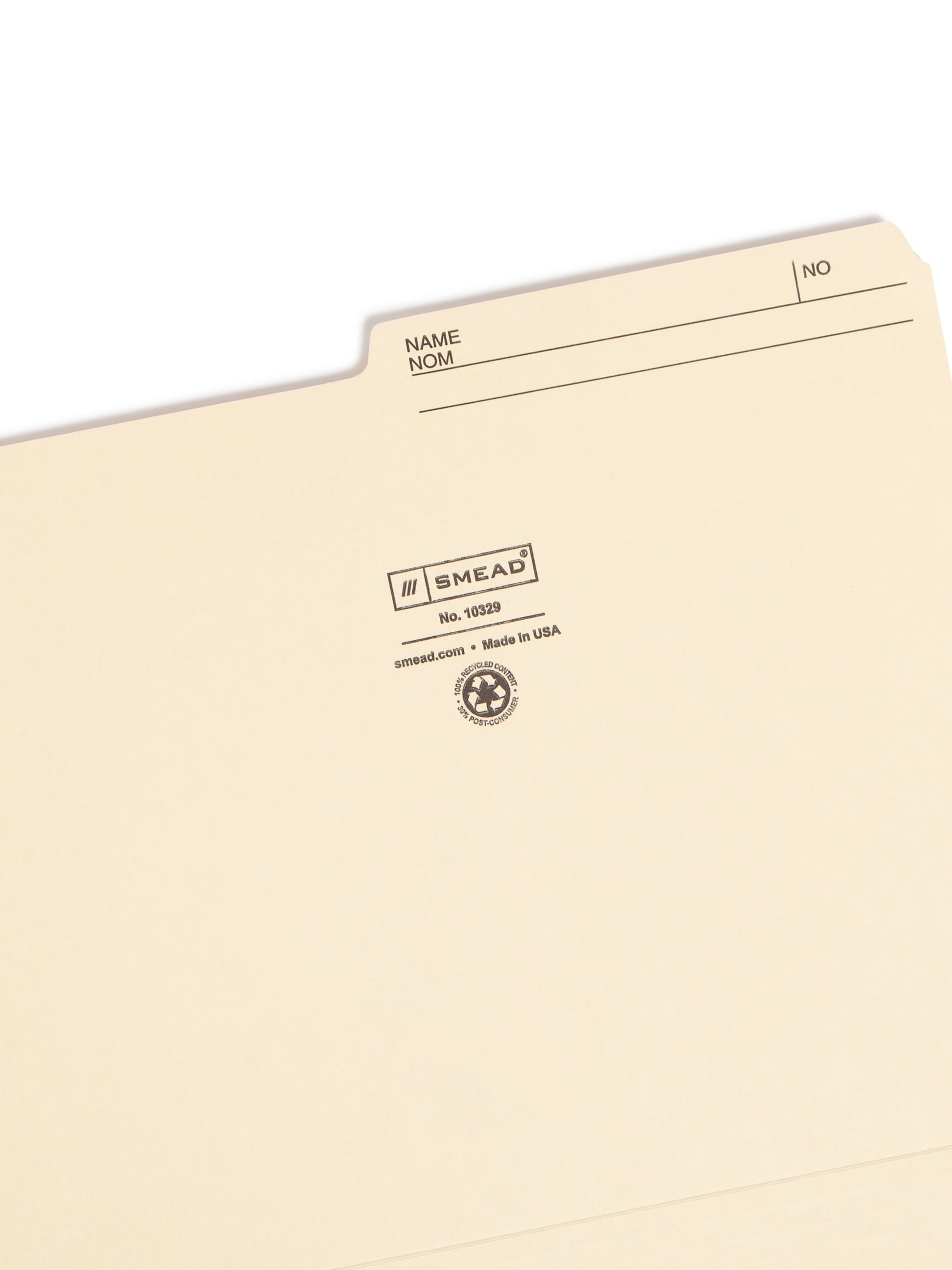 100% Recycled Reversible Printed Tab File Folders, Manila Color, Letter Size, 086486103299
