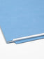 WaterShed® CutLess® End Tab Fastener File Folders, Straight-Cut Tab, Blue Color, Letter Size, 086486250504