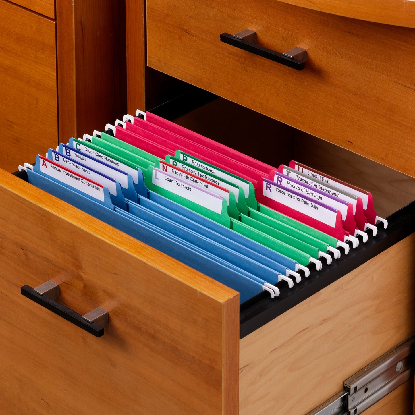 FasTab® Hanging Folder Kit, 1/3 Cut Tab, Assorted Colors Color, Letter Size, Set of 1, 086486920063