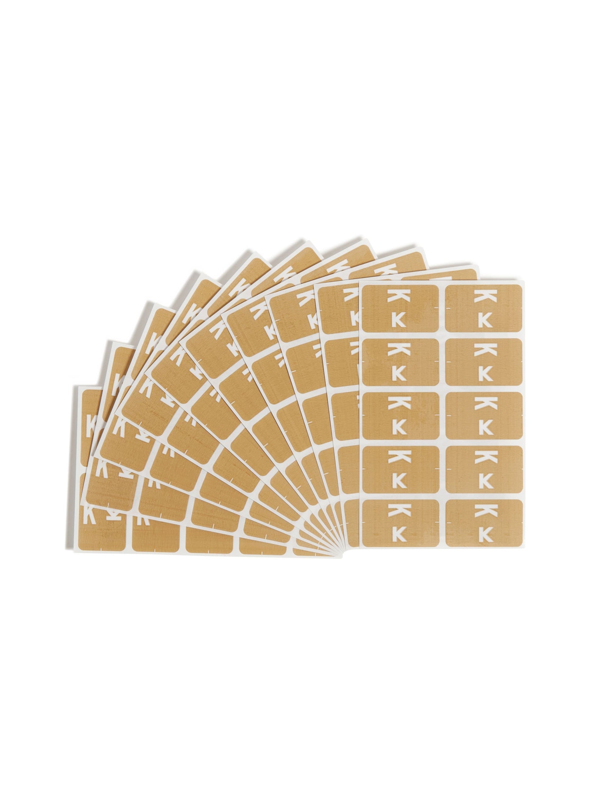 AlphaZ® ACCS Color Coded Alphabetic Labels - Sheets, Light Brown Color, 1" X 1-5/8" Size, Set of 100, 086486671811