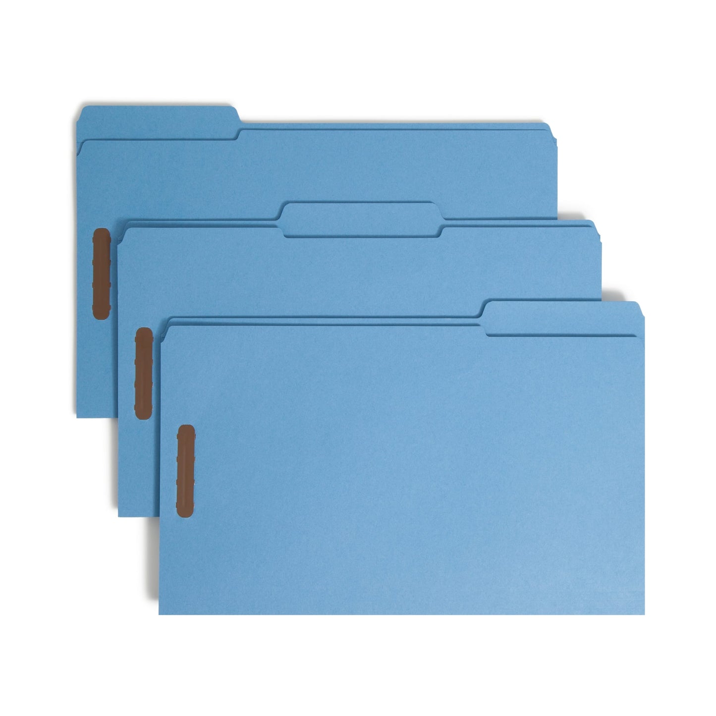 Reinforced Tab Fastener File Folders, 1/3-Cut Tab, 2 Fasteners, Blue Color, Legal Size, Set of 50, 086486170406
