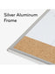 Metal Frame Dry Erase Weekly Combo Board, Silver, White, 18" x 7.5", 2' or Smaller, White, 18" X 7.5" Size, Set of 1, 812296023621