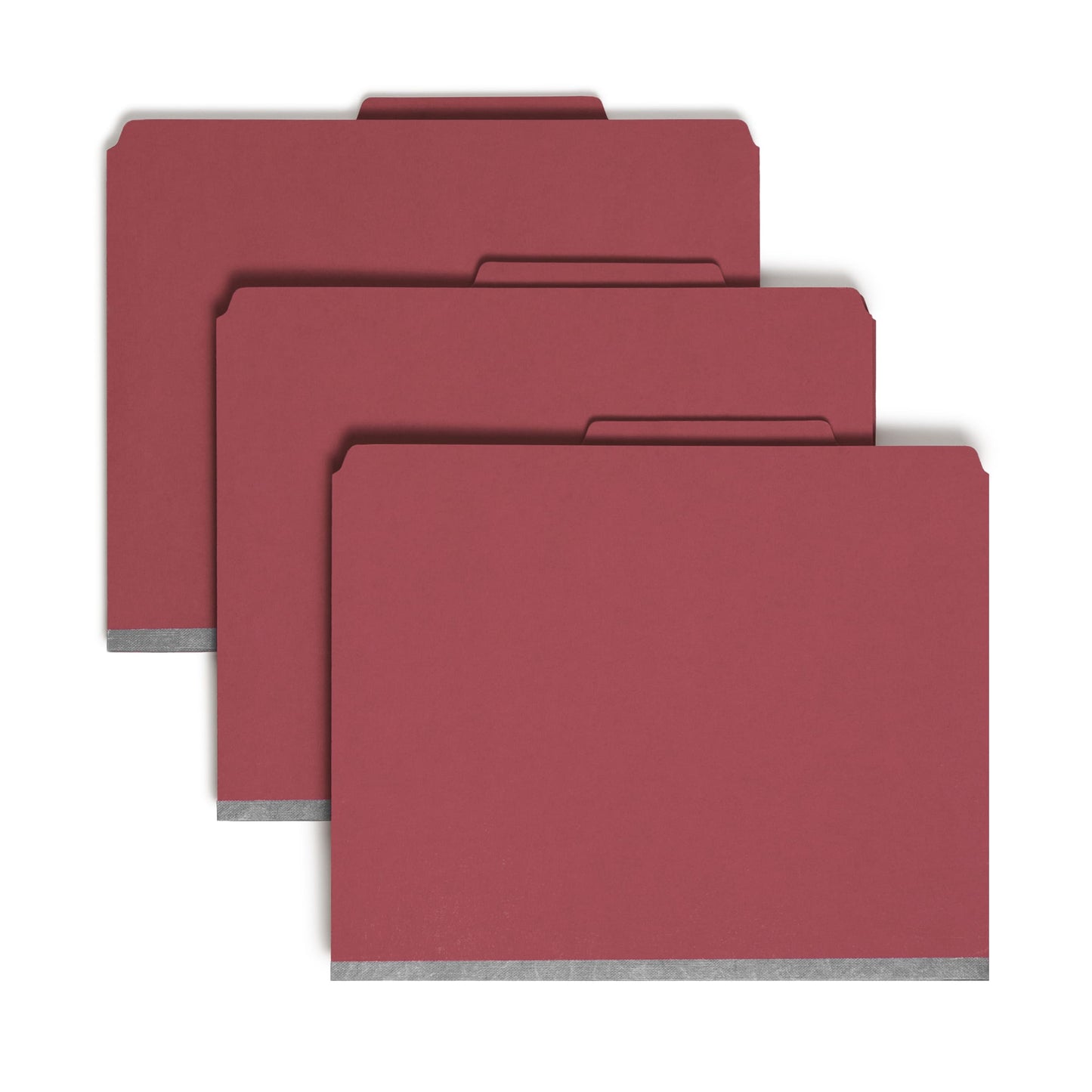 SafeSHIELD® Pressboard Classification File Folders with Pocket Dividers, Bright Red Color, Letter Size, Set of 10, 30086486140820