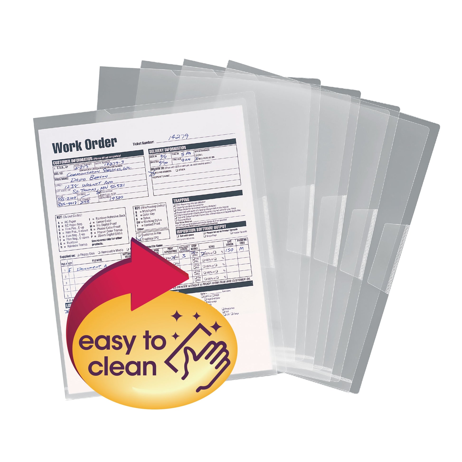 Poly Project File Jackets, Clear Color, Letter Size, Set of 10, 086486857536