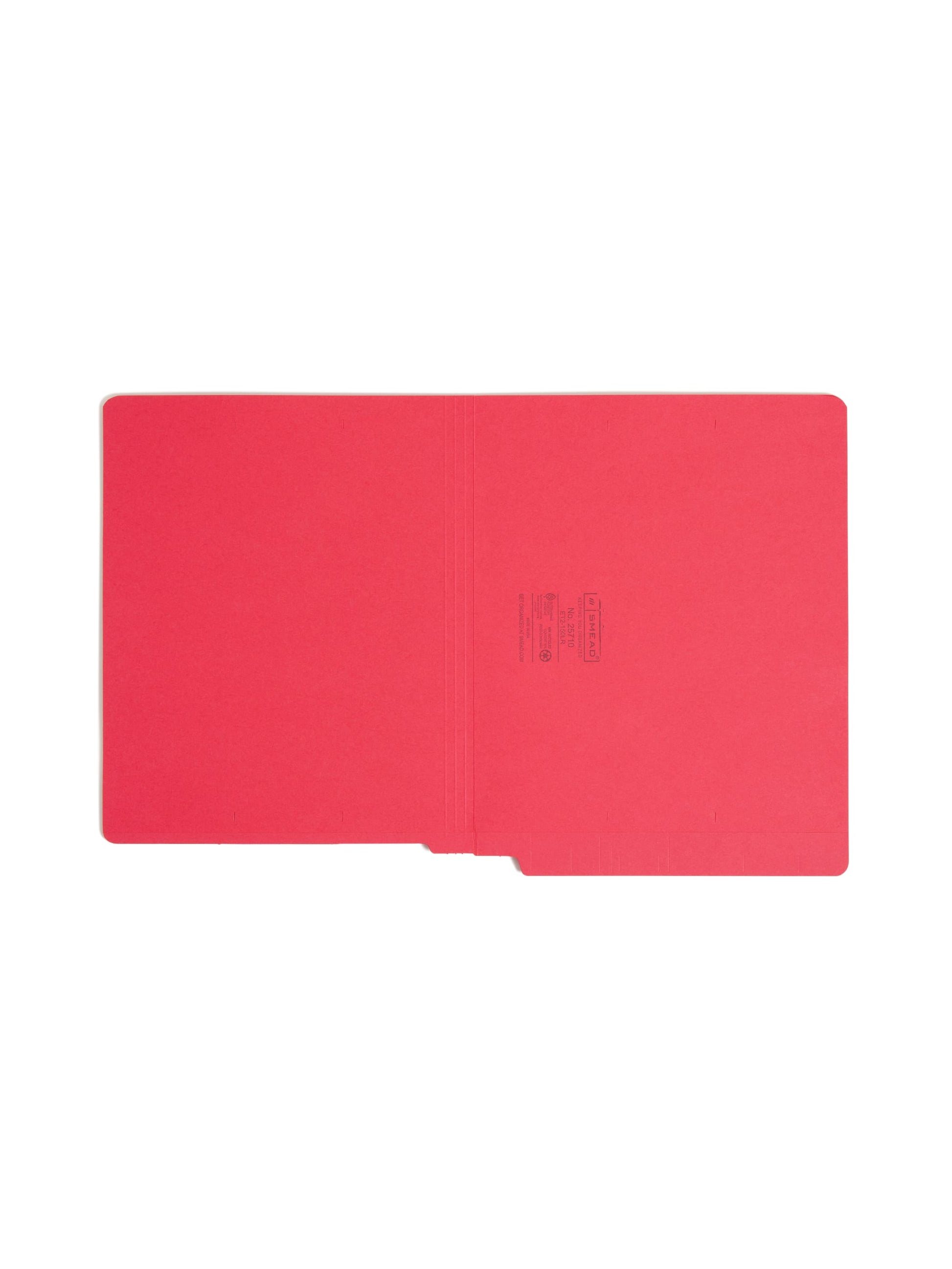 Shelf-Master® Reinforced Tab End Tab File Folders, Straight-Cut Tab, Red Color, Letter Size, Set of 100, 086486257107