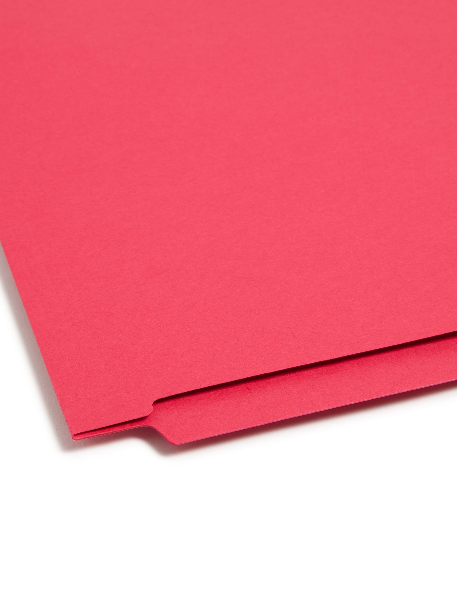 Shelf-Master® Reinforced Tab End Tab File Folders, Straight-Cut Tab, Red Color, Letter Size, Set of 100, 086486257107