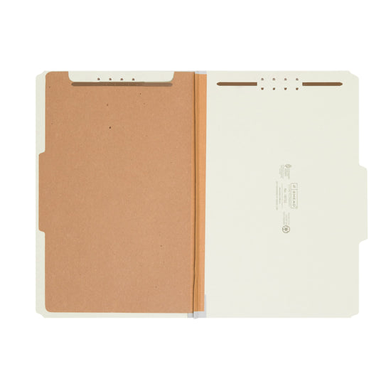 Pressboard Classification File Folders, 1 Divider, 2 inch Expansion