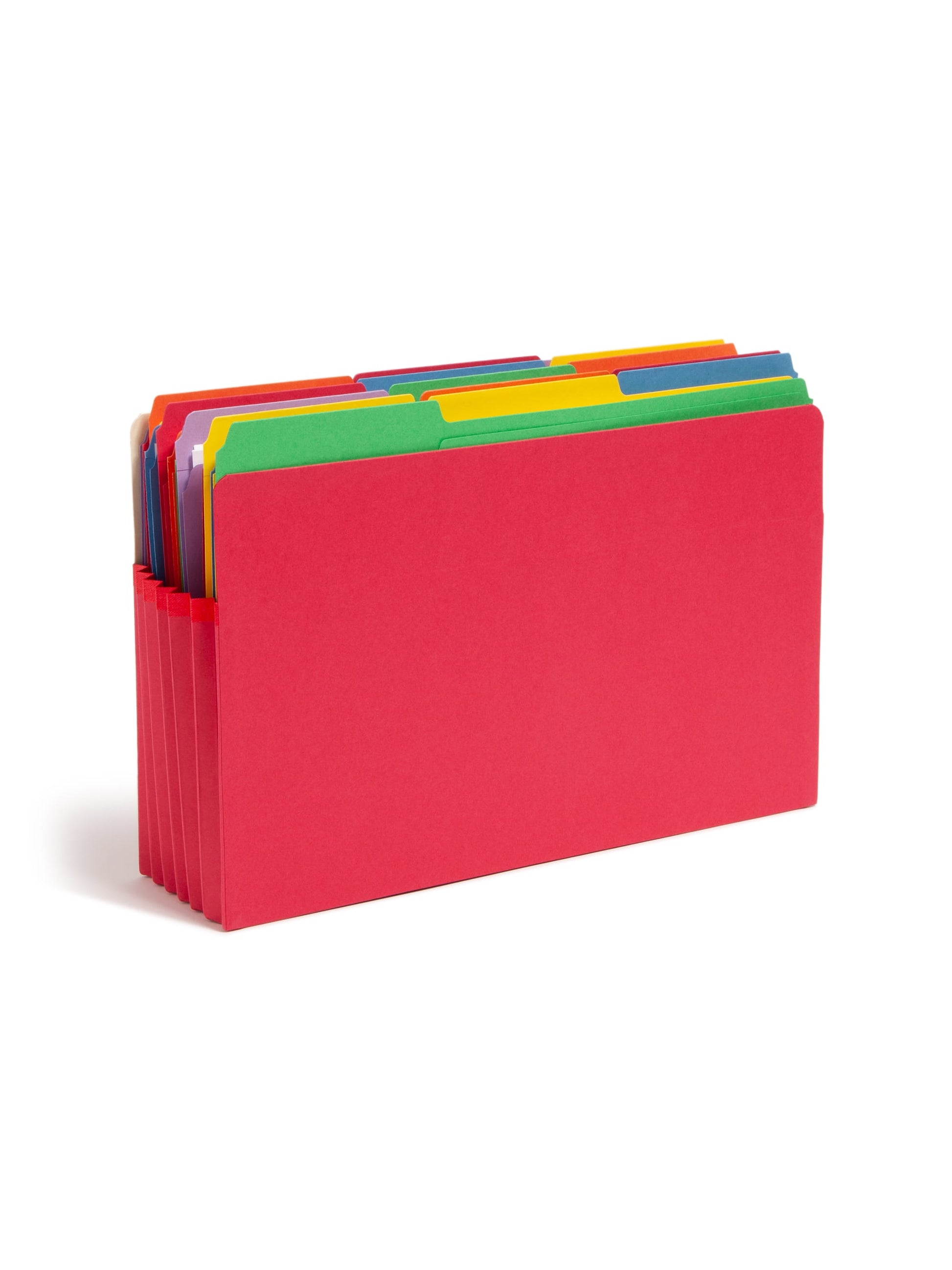 File Pockets, 5-1/4 inch Expansion, Straight-Cut Tab, Red Color, Legal Size, Set of 10, 30086486742413