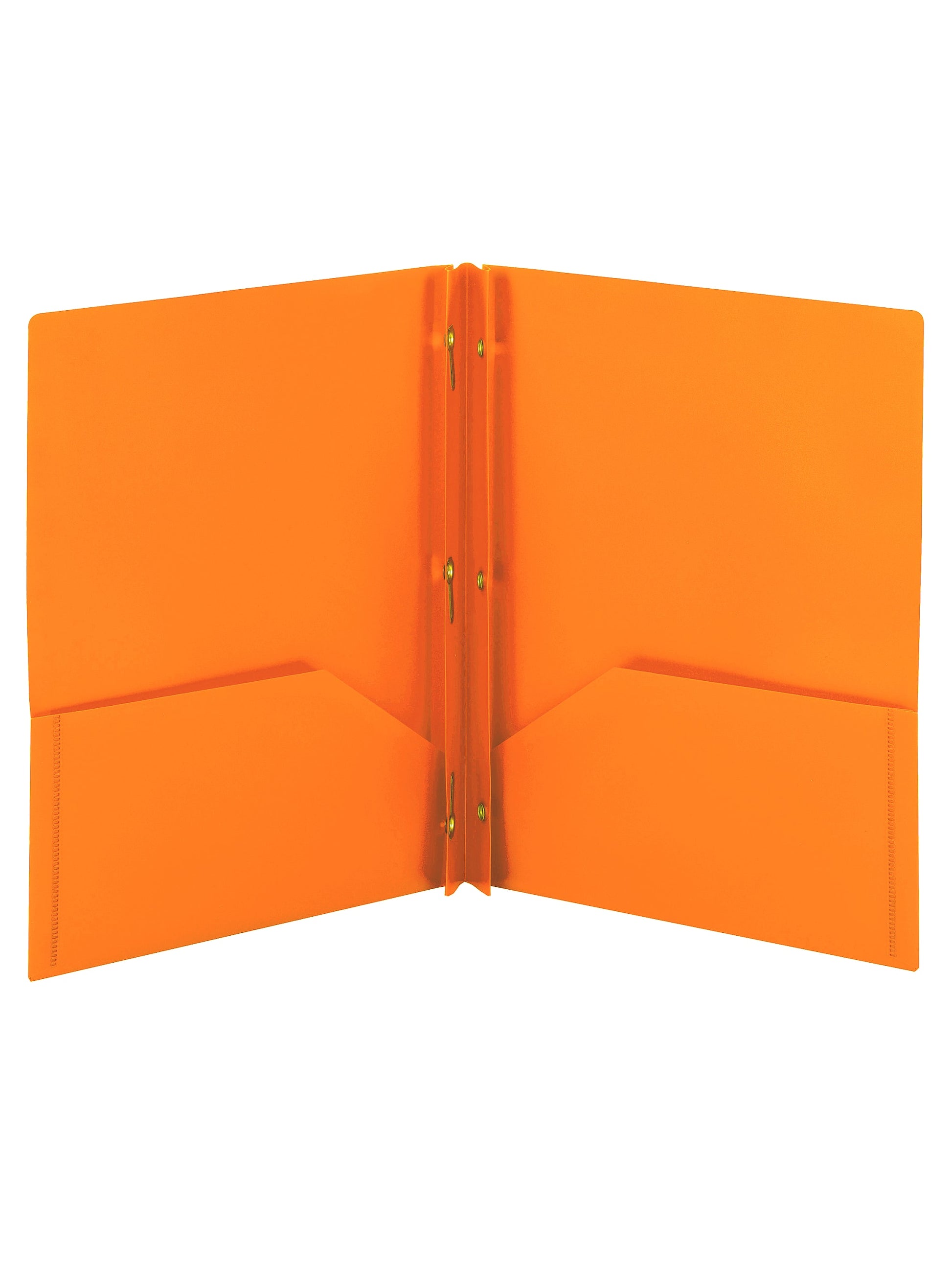 Poly Two-Pocket Folders with Fasteners, Orange Color, Letter Size, Set of 1, 086486877350