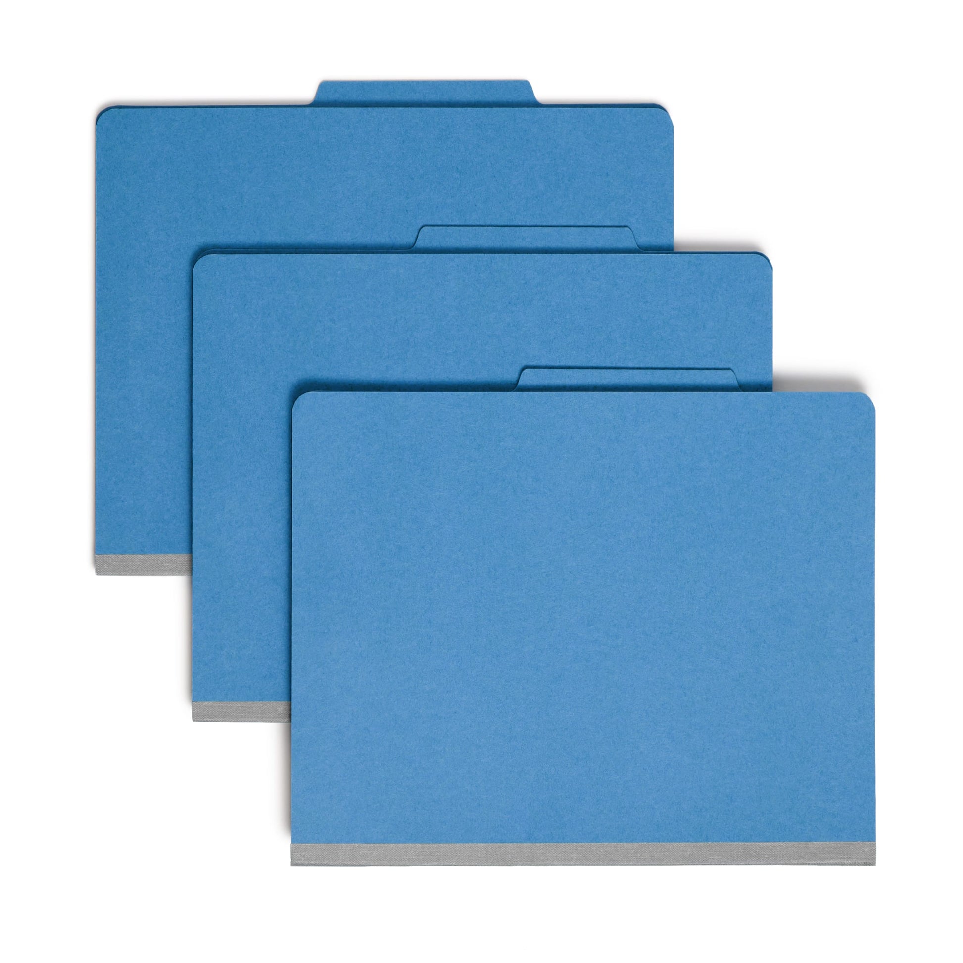 Classification File Folders, 1 Divider, 2 inch Expansion, Blue Color, Letter Size, Set of 10, 30086486137011