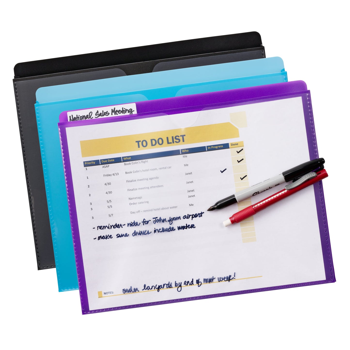 Poly Expanding Jackets with Clear Sleeve, 1-inch Expansion, Straight-Cut Tab, Assorted Colors Color, Letter Size, Set of 6, 086486896122