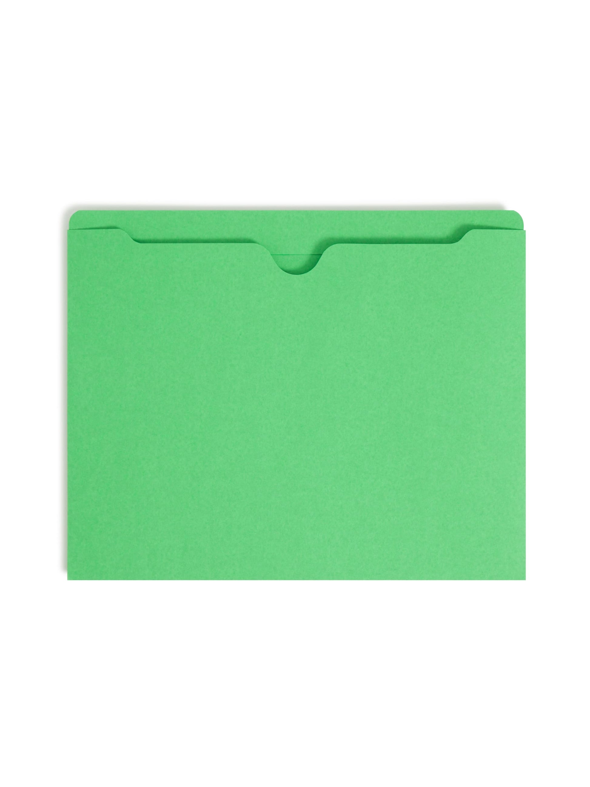 Colored File Jackets, Reinforced Straight-Cut Tab, No Expansion, Green Color, Letter Size, Set of 100, 30086486755031