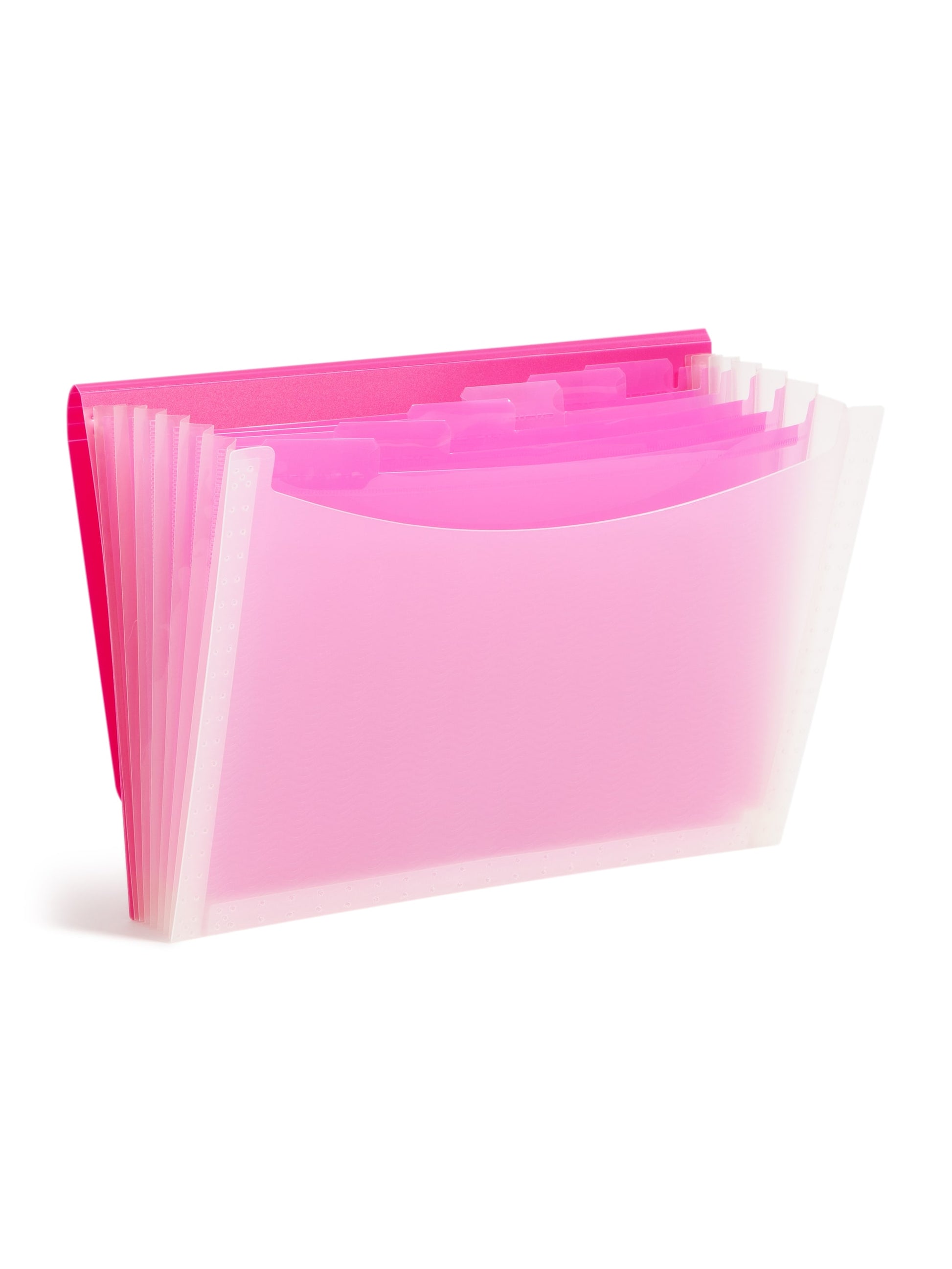Poly Expanding Files with Flap, 6 Pockets, Wave Pattern, Pink Color, Letter Size, Set of 1, 086486708746