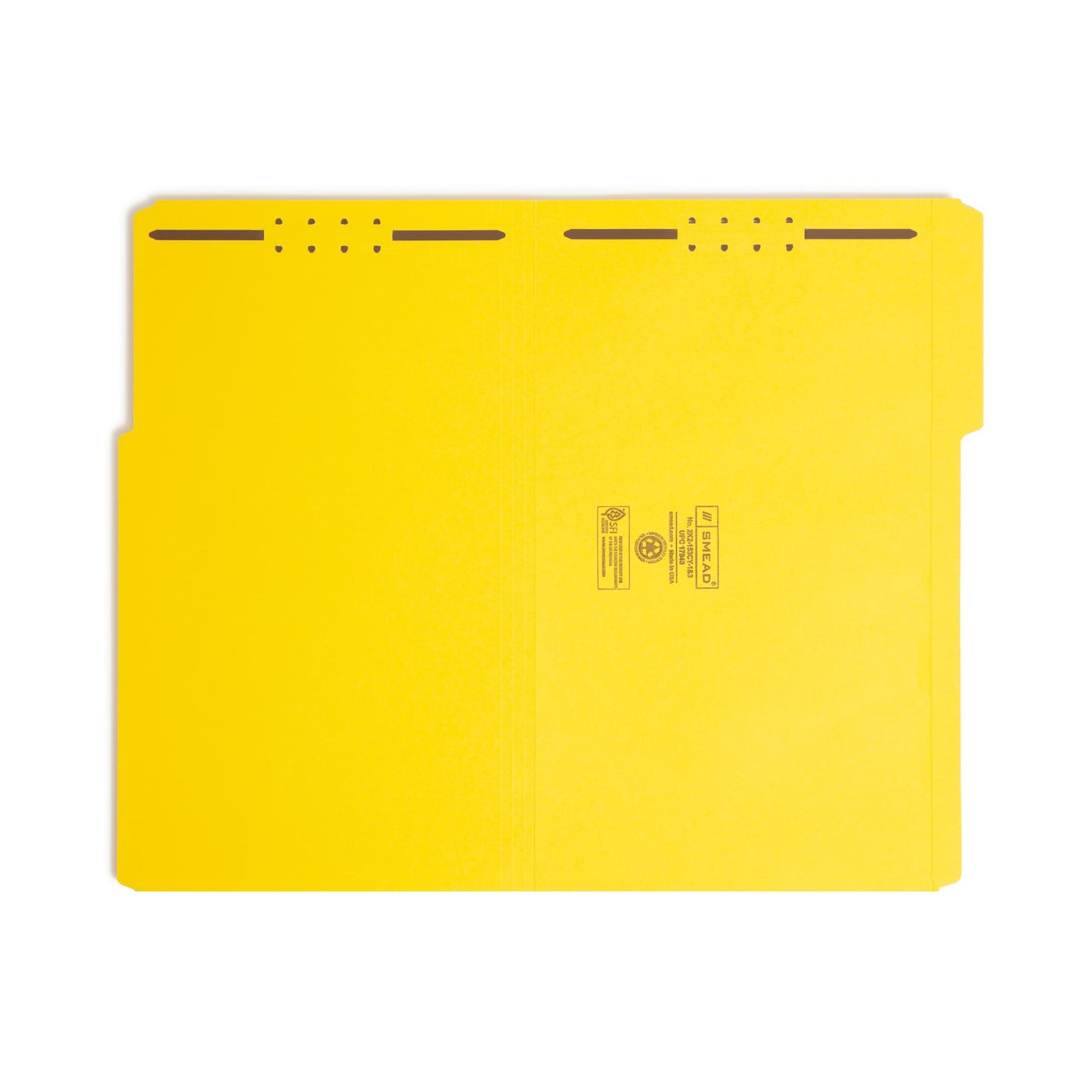 Reinforced Tab Fastener File Folders, 1/3-Cut Tab, 2 Fasteners, Yellow Color, Legal Size, Set of 50, 086486179409