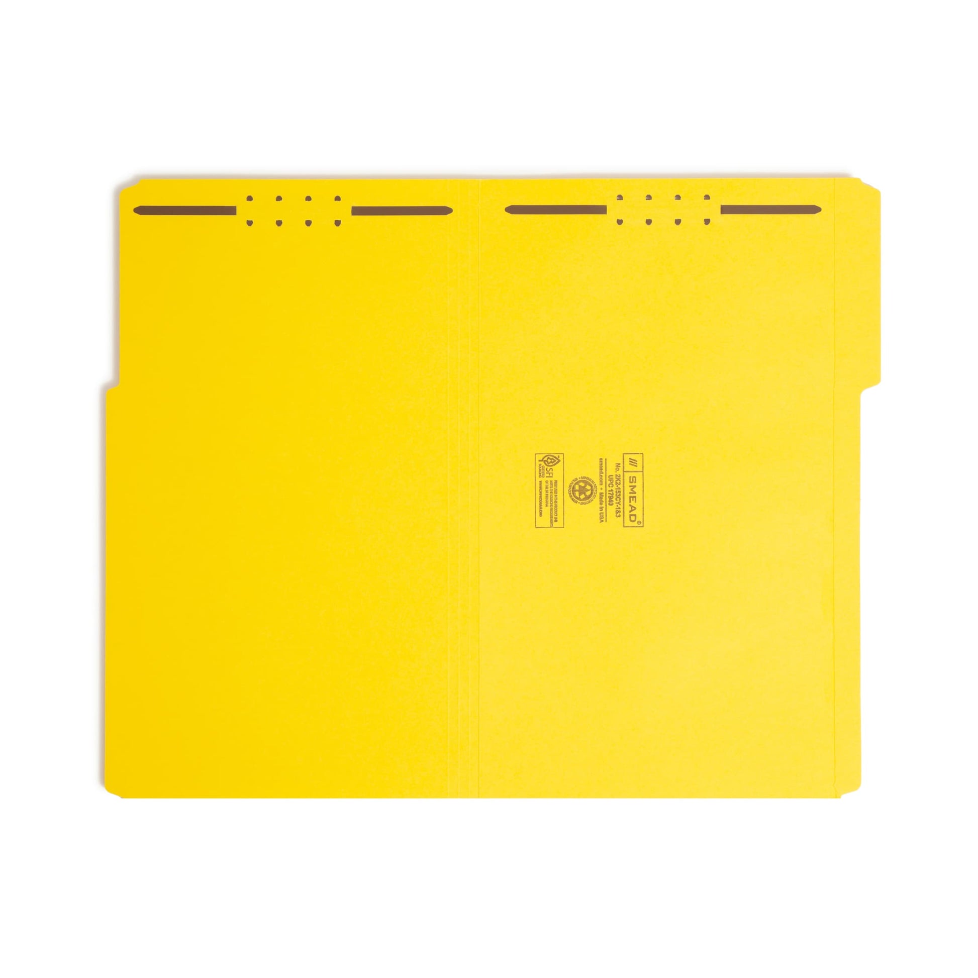 Reinforced Tab Fastener File Folders, 1/3-Cut Tab, 2 Fasteners, Yellow Color, Legal Size, Set of 50, 086486179409