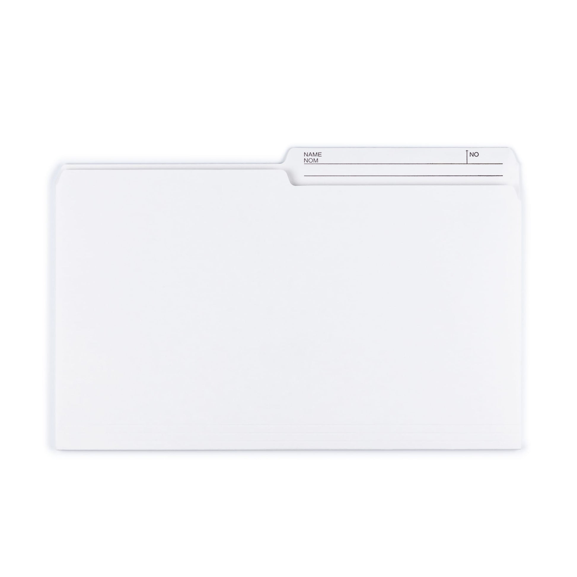 Reversible Printed Tab File Folders, 1/2-Cut Tab, Ivory Color, Legal Size, Set of 100, 086486153485