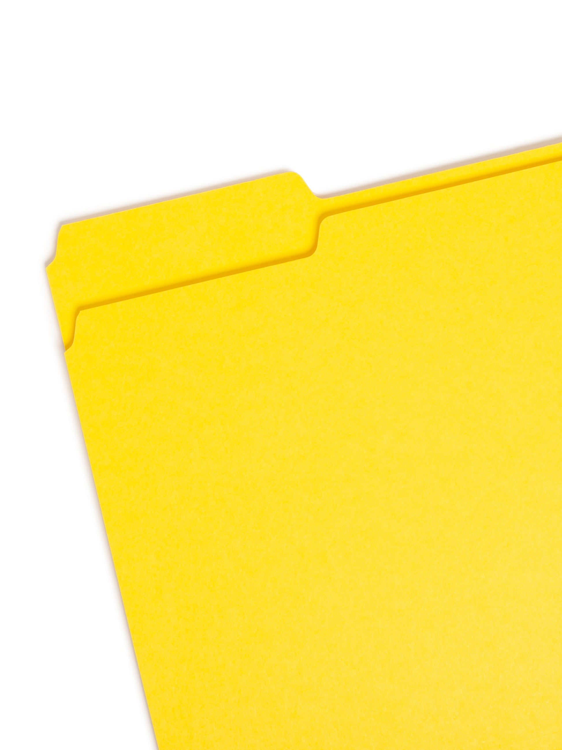 Standard File Folders, 1/3-Cut Tab, Yellow Color, Letter Size, Set of 100, 086486129435