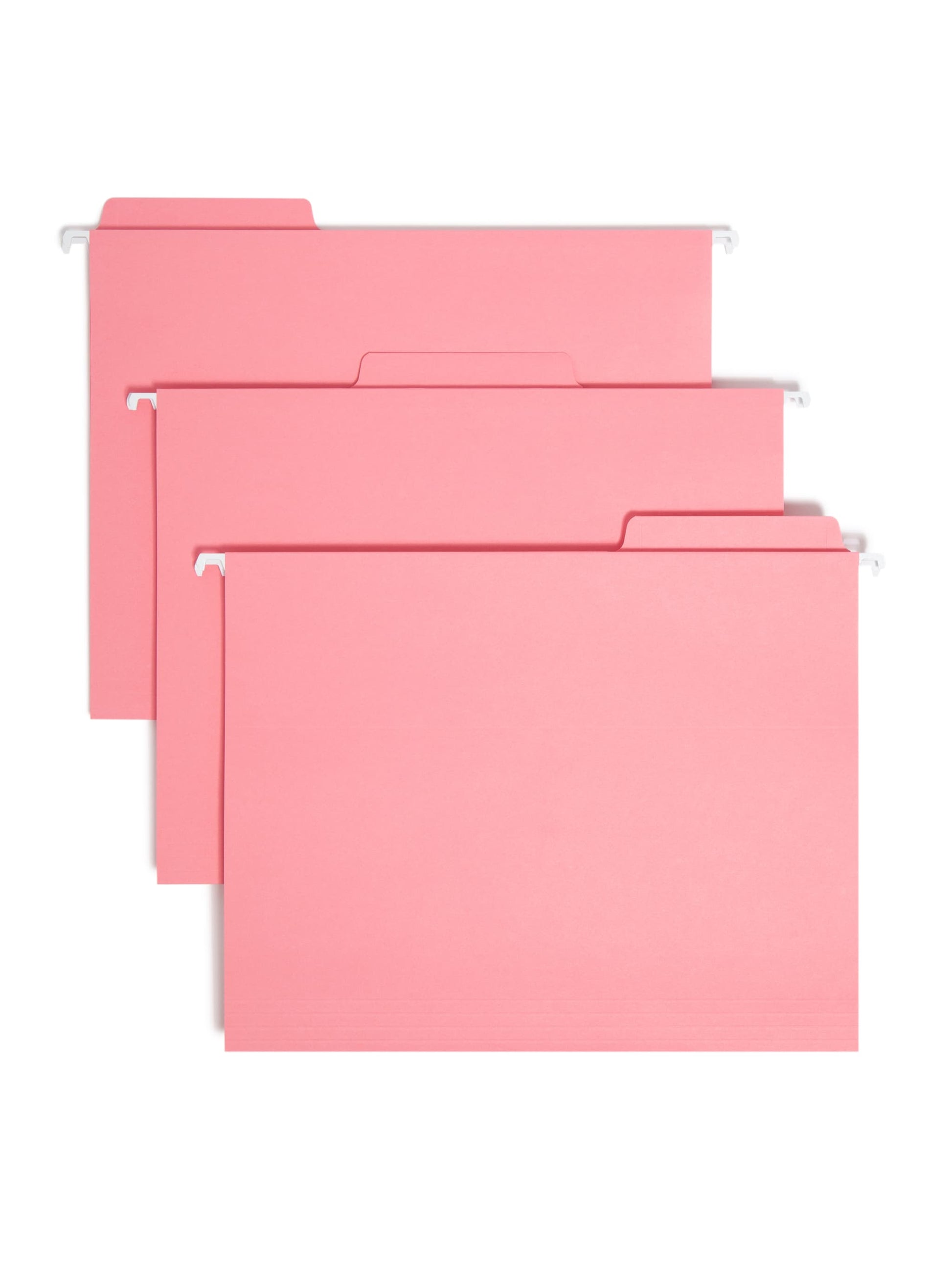 FasTab® Hanging File Folders, 1/3-Cut Tab, Dark Pink Color, Letter Size, Set of 20, 086486640145