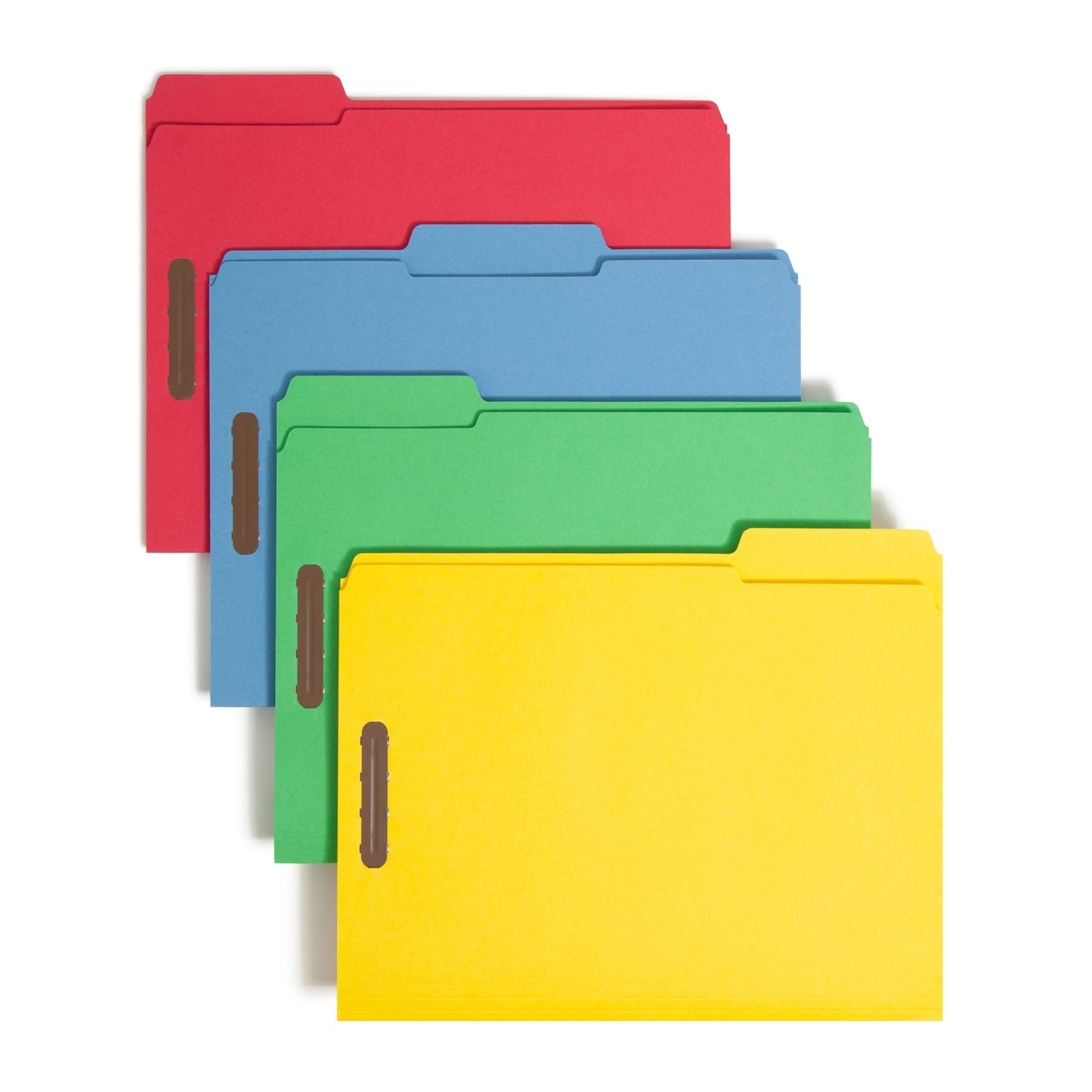 Reinforced Tab Fastener File Folders, 1/3-Cut Tab, 2 Fasteners, Assorted Colors Color, Letter Size, Set of 50, 086486119757