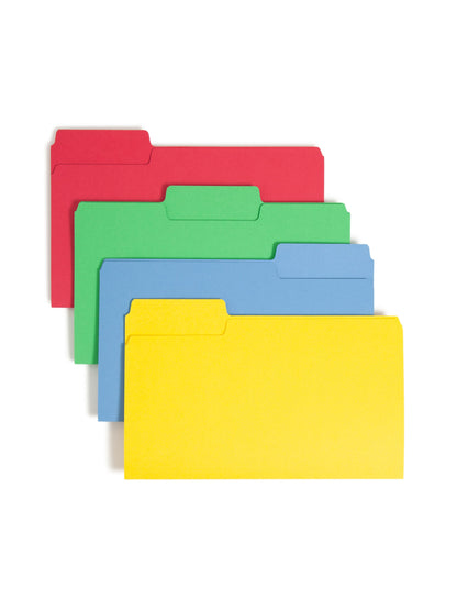SuperTab® File Folders, 1/3-Cut Tab, Assorted Colors Color, Legal Size, Set of 100, 086486119887