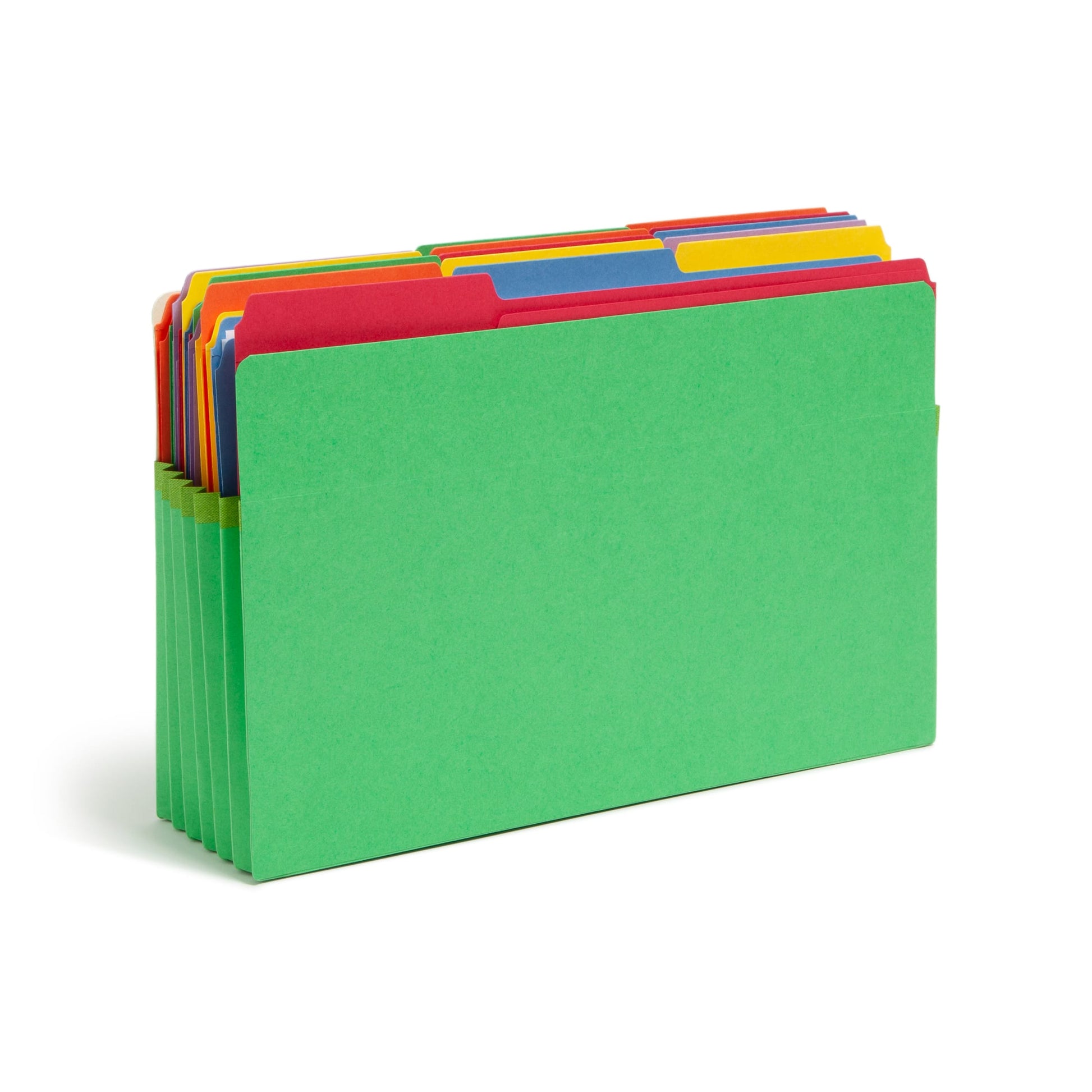 File Pockets, 5-1/4 inch Expansion, Straight-Cut Tab, Green Color, Legal Size, Set of 10, 30086486742369