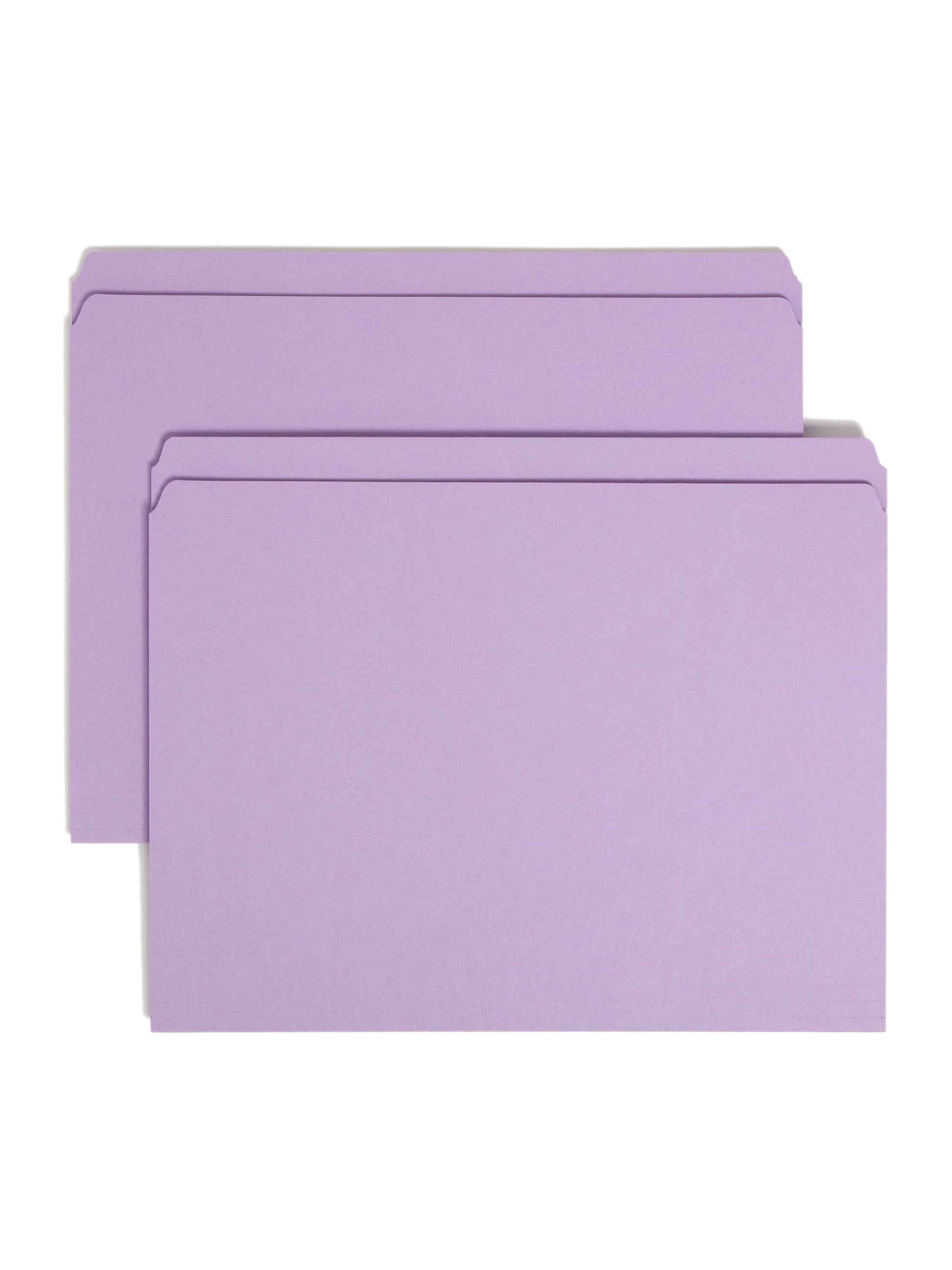 Reinforced Tab File Folders, Straight-Cut Tab, Lavender Color, Letter Size, Set of 100, 086486124102