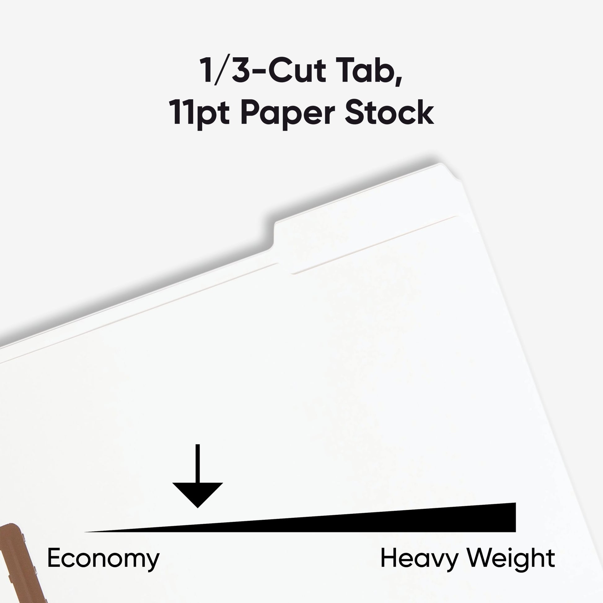 Reinforced Tab Fastener File Folders, 1/3-Cut Tab, 2 Fasteners, White Color, Letter Size, Set of 50, 086486128407