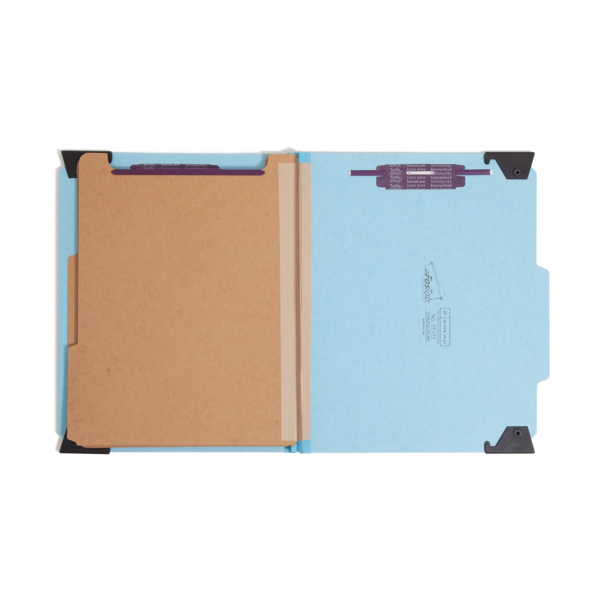 FasTab®/SafeSHIELD® Hanging Classification File Folders, 2 Dividers, Blue Color, Letter Size, Set of 10, 30086486651159